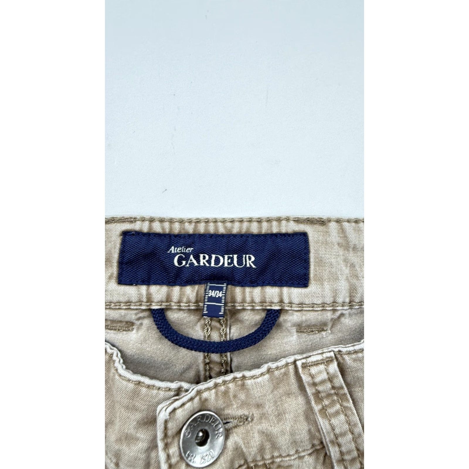Vintage Atelier Gardeur Jeans Mens Nevio Regular Fit 34x34 Beige Straight Leg Casual Size US 34 / EU 50 - 4 Thumbnail