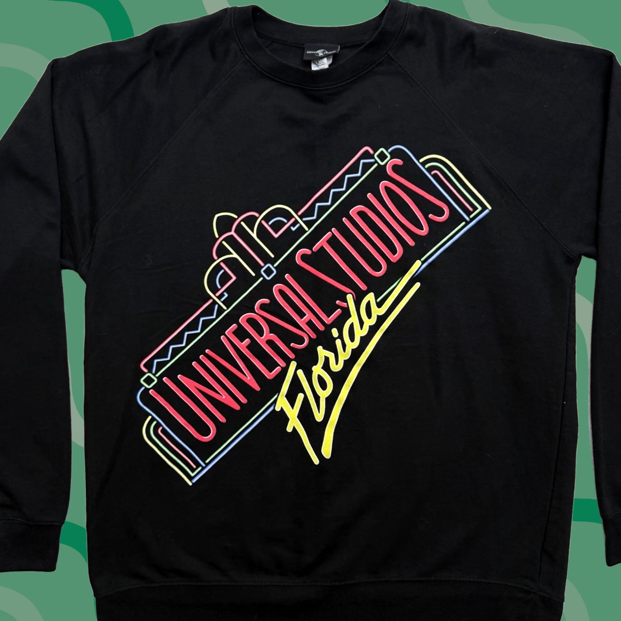 Vintage Universal Studios Sweatshirt Mens 2XL Black Neon Graphic Fleece Pullover Shirt Size US XXL / EU 58 / 5 - 1 Thumbnail