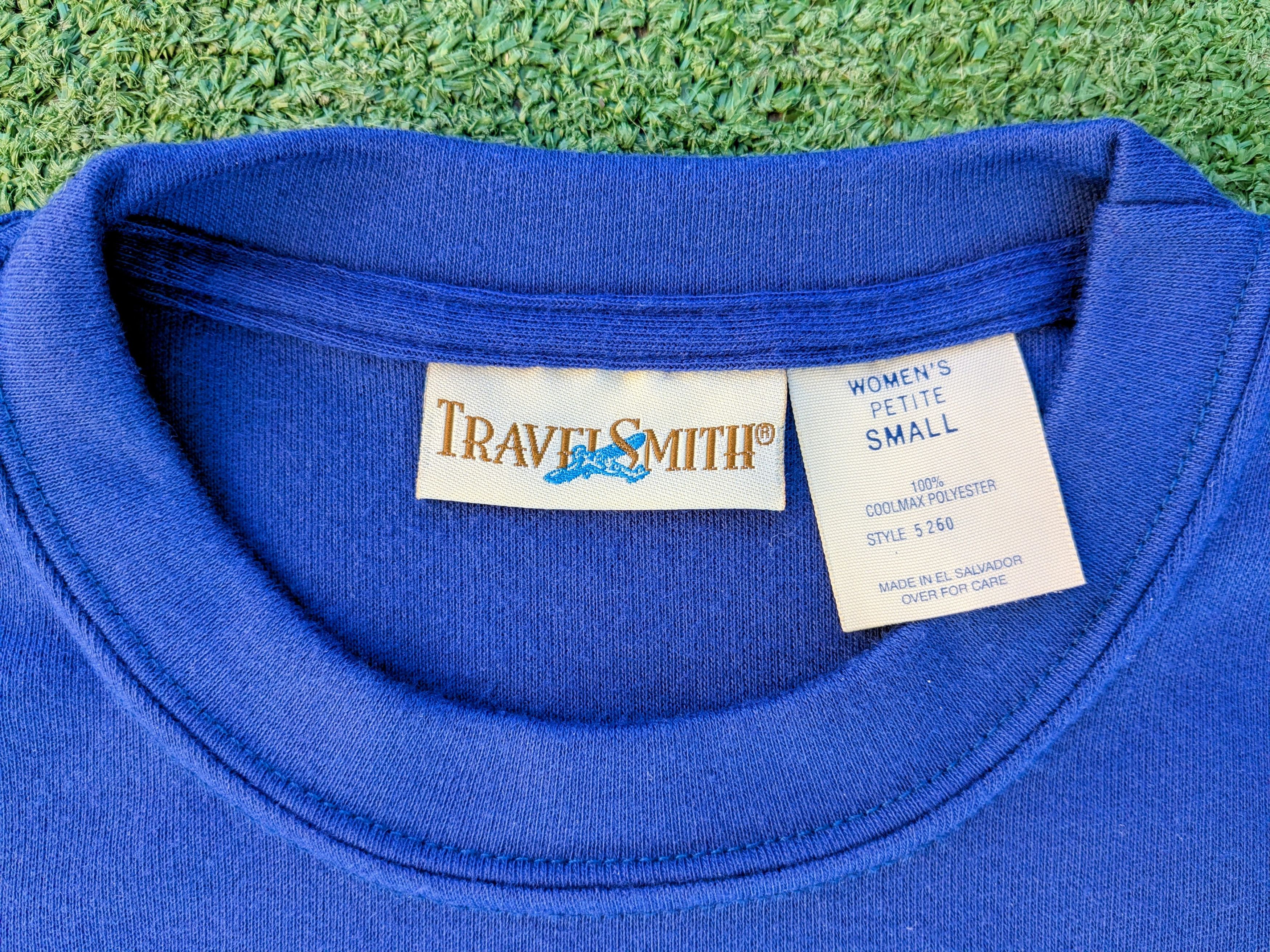 Designer TravelSmith Navy Crew Neck Women's Ultra Soft S/S Shirt Size US S / EU 44-46 / 1 - 6 Thumbnail