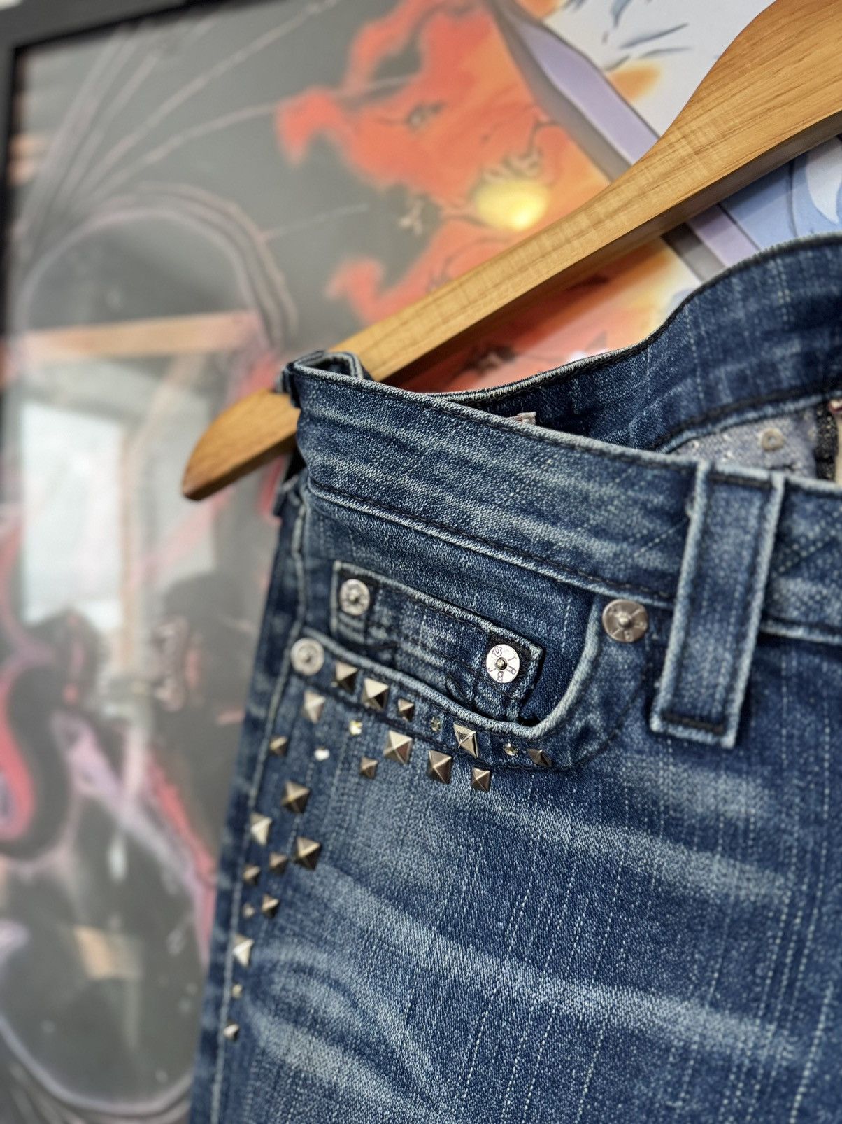 True Religion Rare True Religion stitched Jeans Size 27 Japanesse BIG T Size 27" / US 4 / IT 40 - 4 Thumbnail