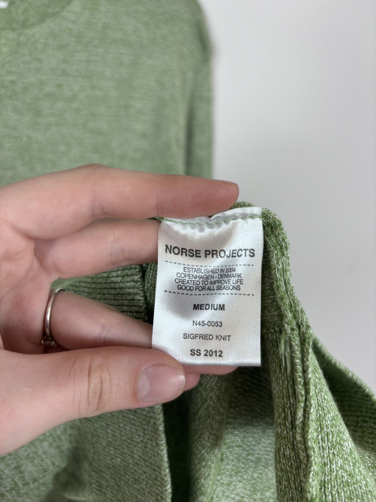 Norse Projects Norse Projects Sigfred Knit Men’s Mint Green Cotton Sweater Size US M / EU 48-50 / 2 - 8 Thumbnail