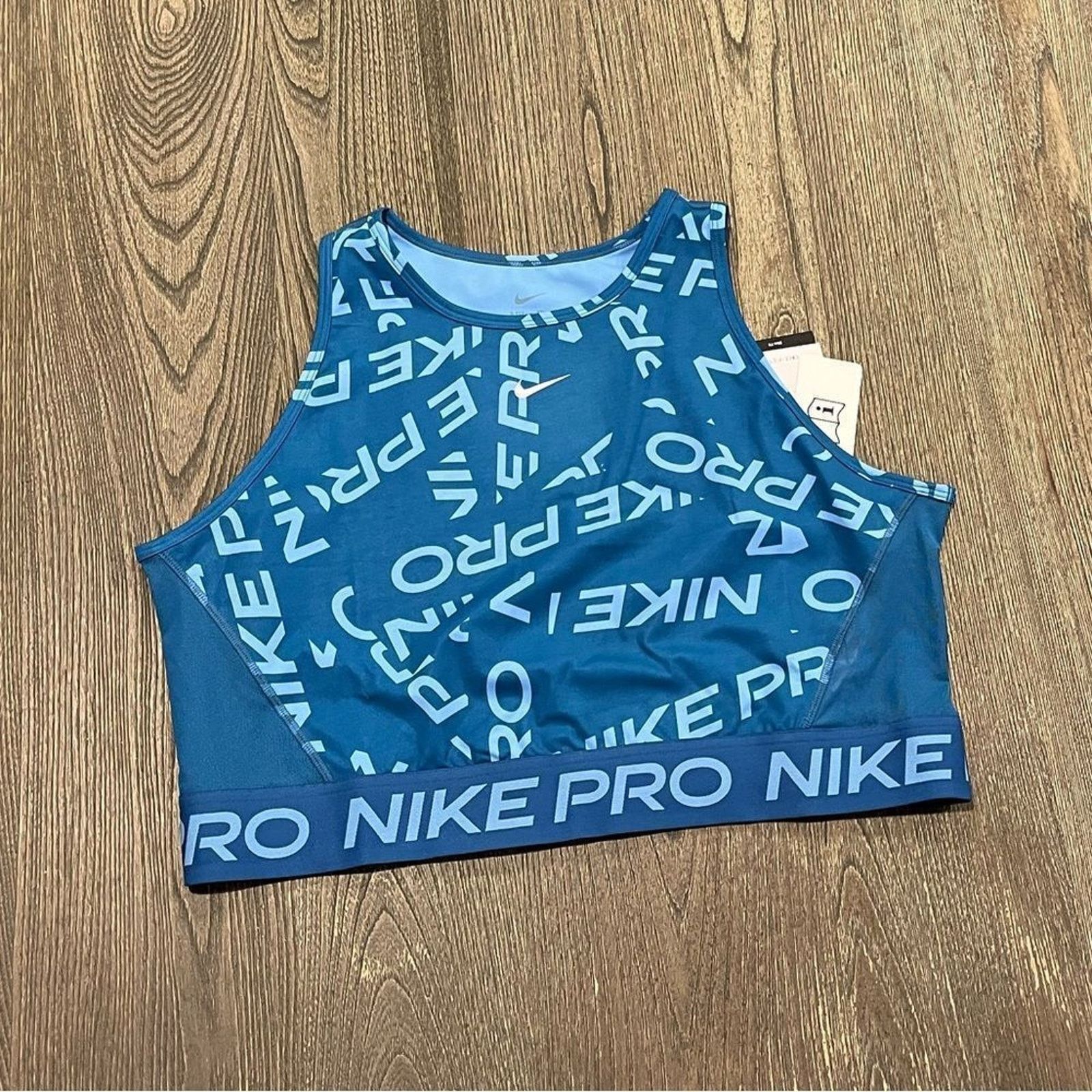 Nike NWT Nike Pro Dri-FIT Crop Training Tank Top Logo Allover XL Size XL / US 12-14 / IT 48-50 - 1 Thumbnail