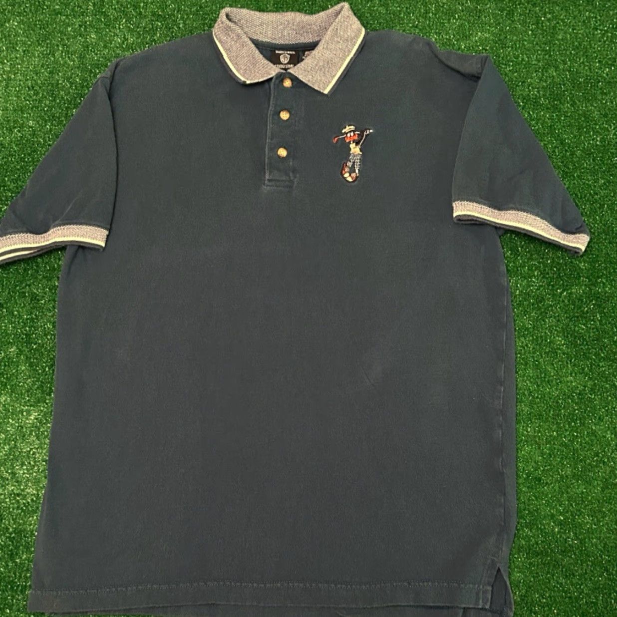 Vintage VINTAGE Warner Bros Daffy Duck Polo Shirt Golf Mens M Green 90s VTG 1998 Cartoon Shirt Size US M / EU 48-50 / 2 - 5 Thumbnail