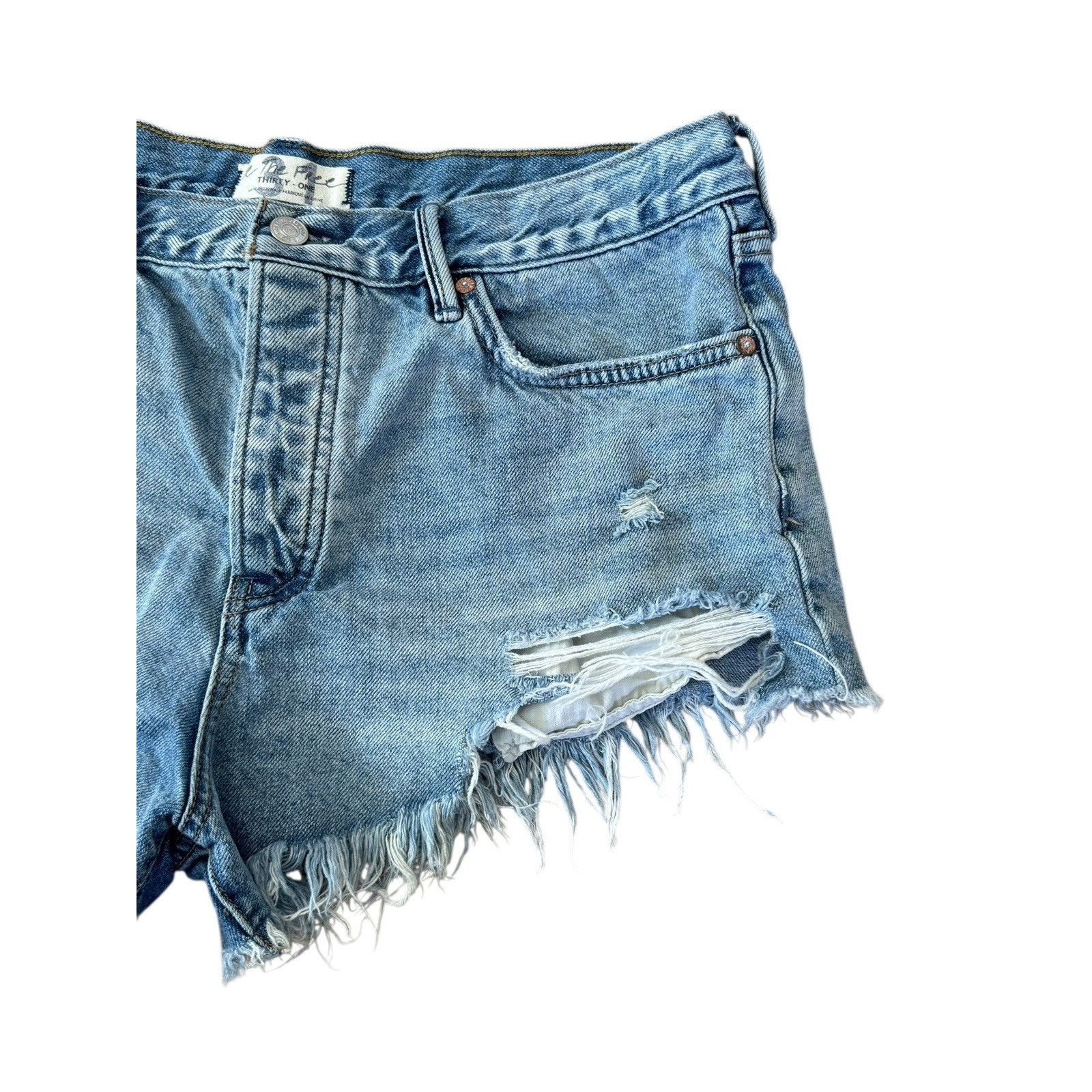 Free People WE THE FREE People Loving Good Vibrations Cut Off Shorts 31 Size 31" - 4 Thumbnail