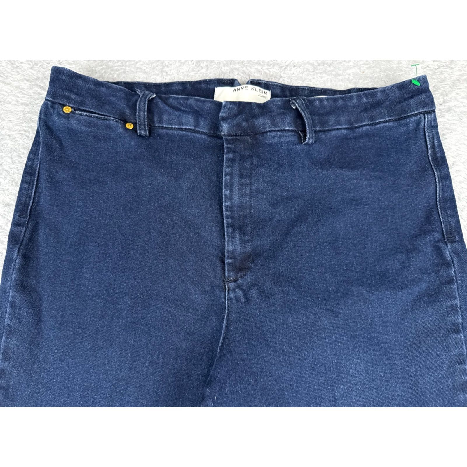 Anne Klein Anne Klein Jeans Womens 16 Blue Denim Flared Dark Wash Mid Rise Cotton 34x29 Size 38" / US 16 / IT 52 - 4 Thumbnail
