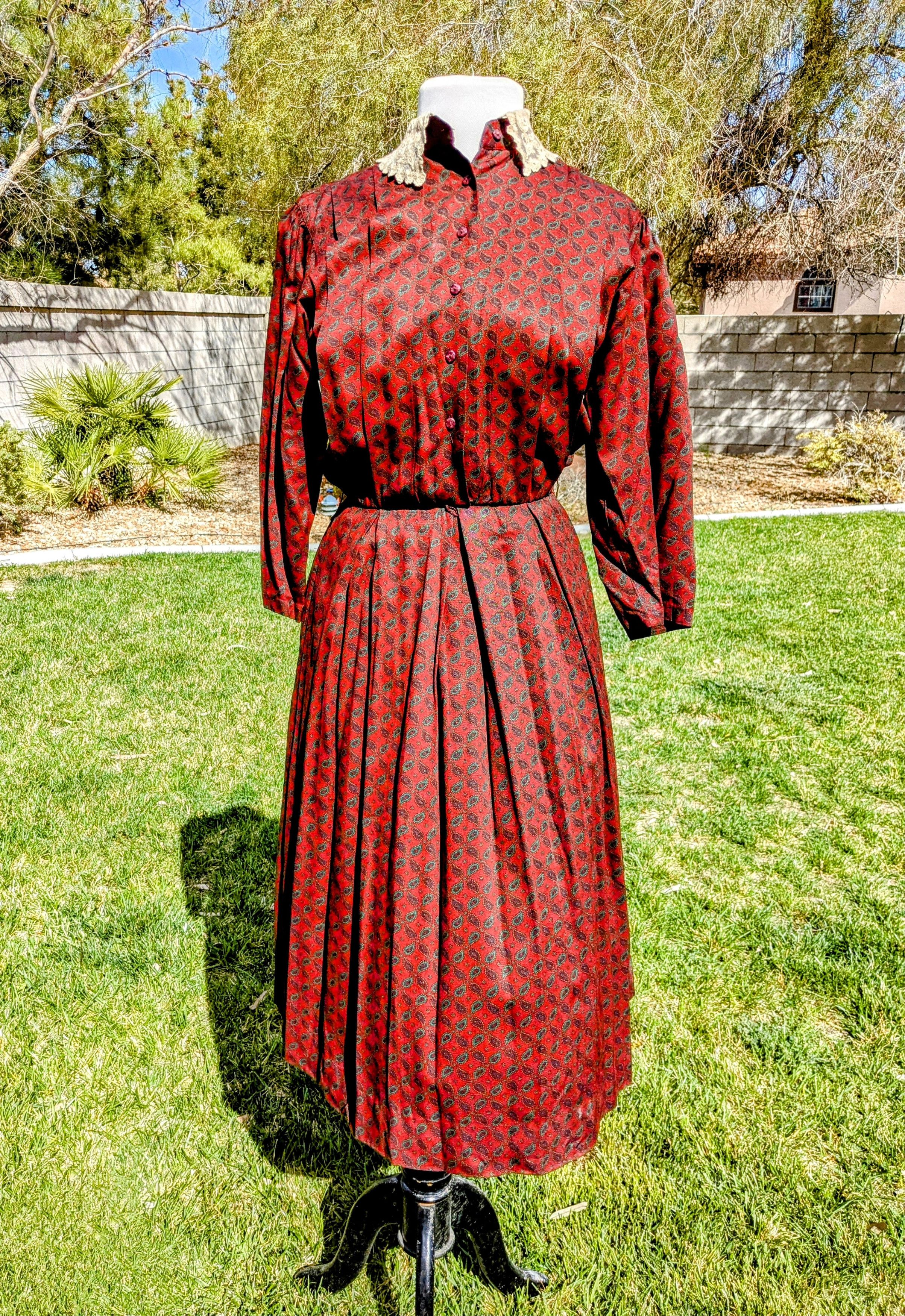 Donna Morgan VTG 1980s Donna Morgan Non-Stop-Petites Maxi Paisley Dress Size S / US 4 / IT 40 - 1 Thumbnail