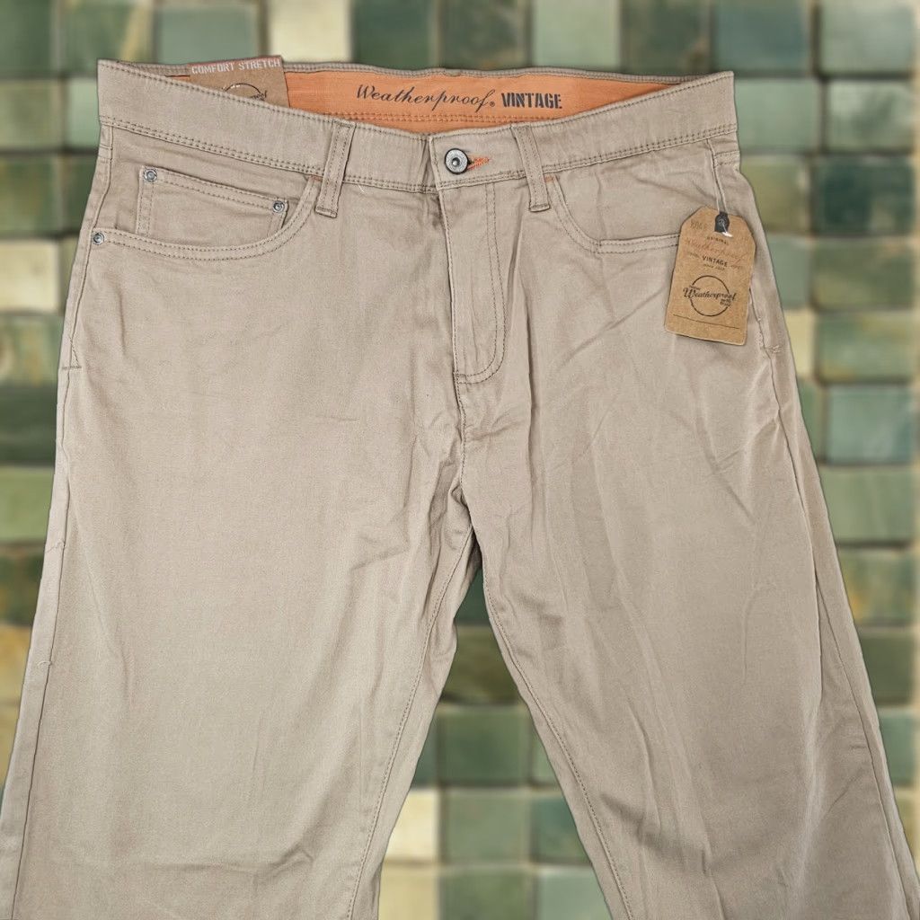 Weatherproof VINTAGE Weatherproof Jeans Mens 34x32 Beige Straight Fit Comfort Stretch Denim Size US 34 / EU 50 - 1 Thumbnail