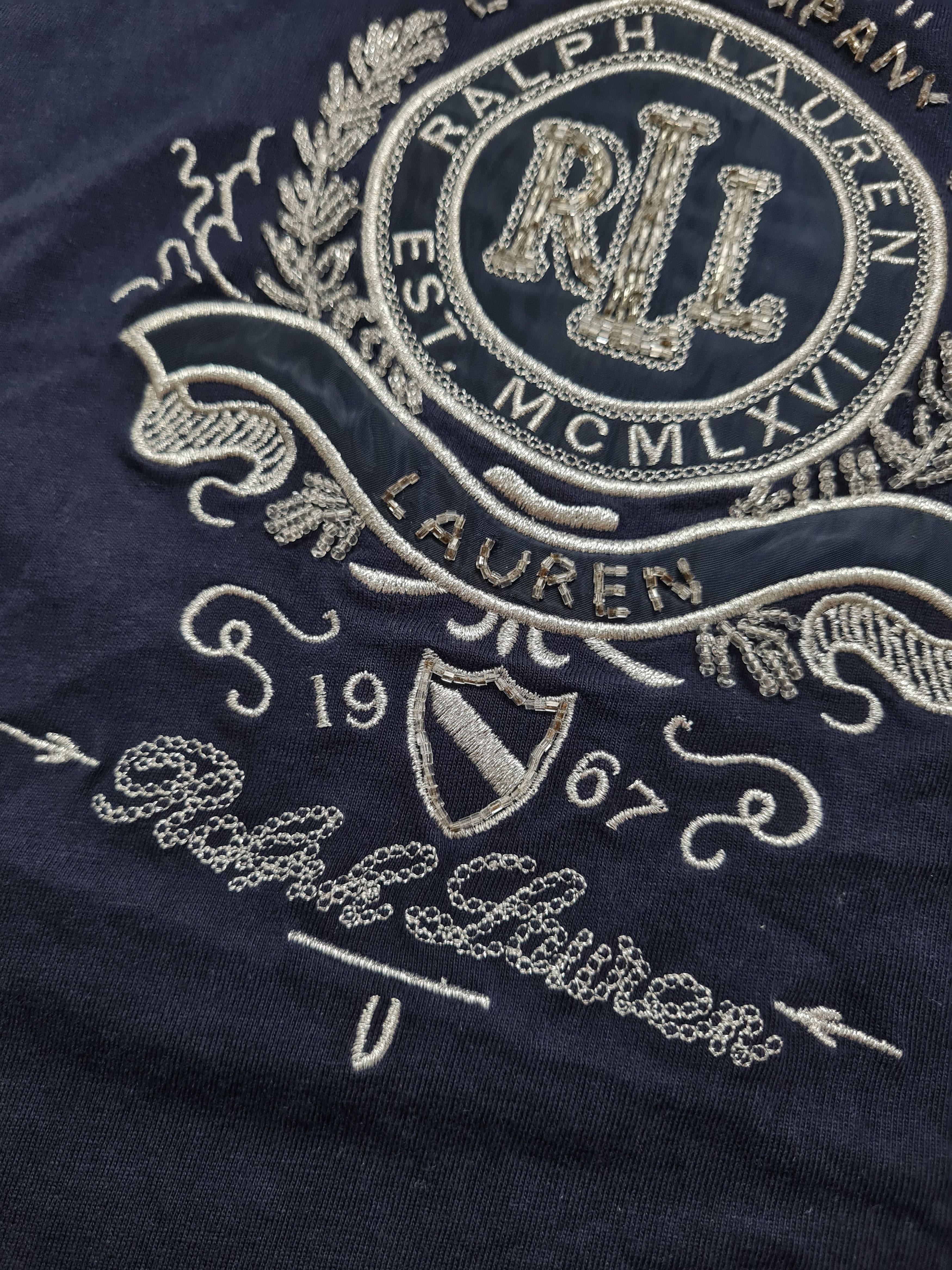 Polo Ralph Lauren Vintage Ralph Lauren Embroidered beads Big Logo Blue Size L Size L / US 10 / IT 46 - 19 Thumbnail
