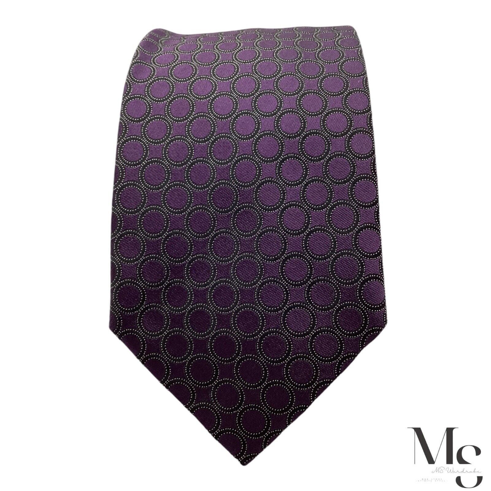 Ermenegildo Zegna Ermenegildo Zegna Purple Geometric Silk Tie Made In Italy W: Size ONE SIZE - 3 Thumbnail