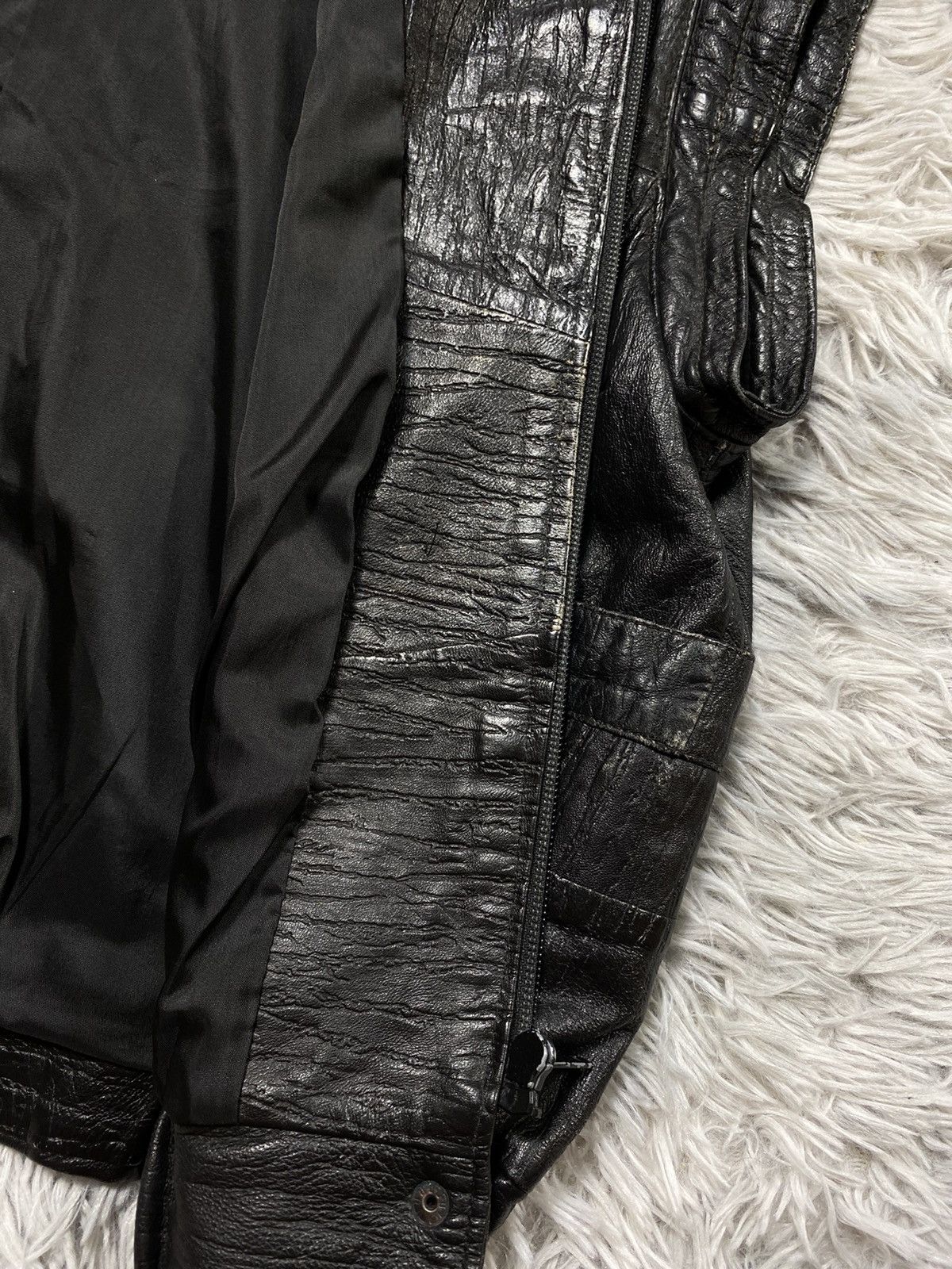 Genuine Leather Disstresed Vintage Black Sleeveless Jacket 36 Japanese Brand Size 36R - 13 Thumbnail