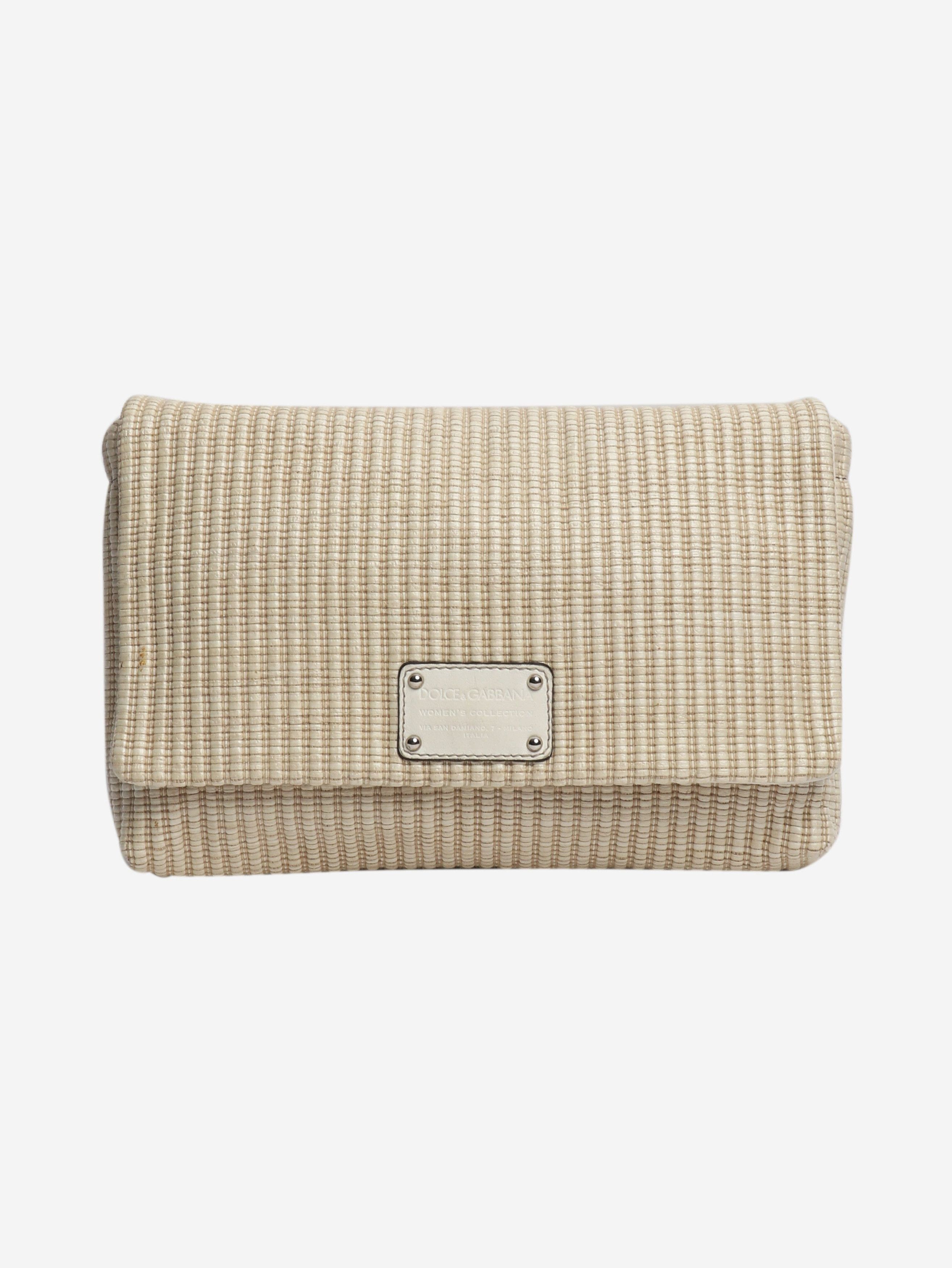Dolce & Gabbana Beige woven clutch bag Size ONE SIZE - 1 Thumbnail