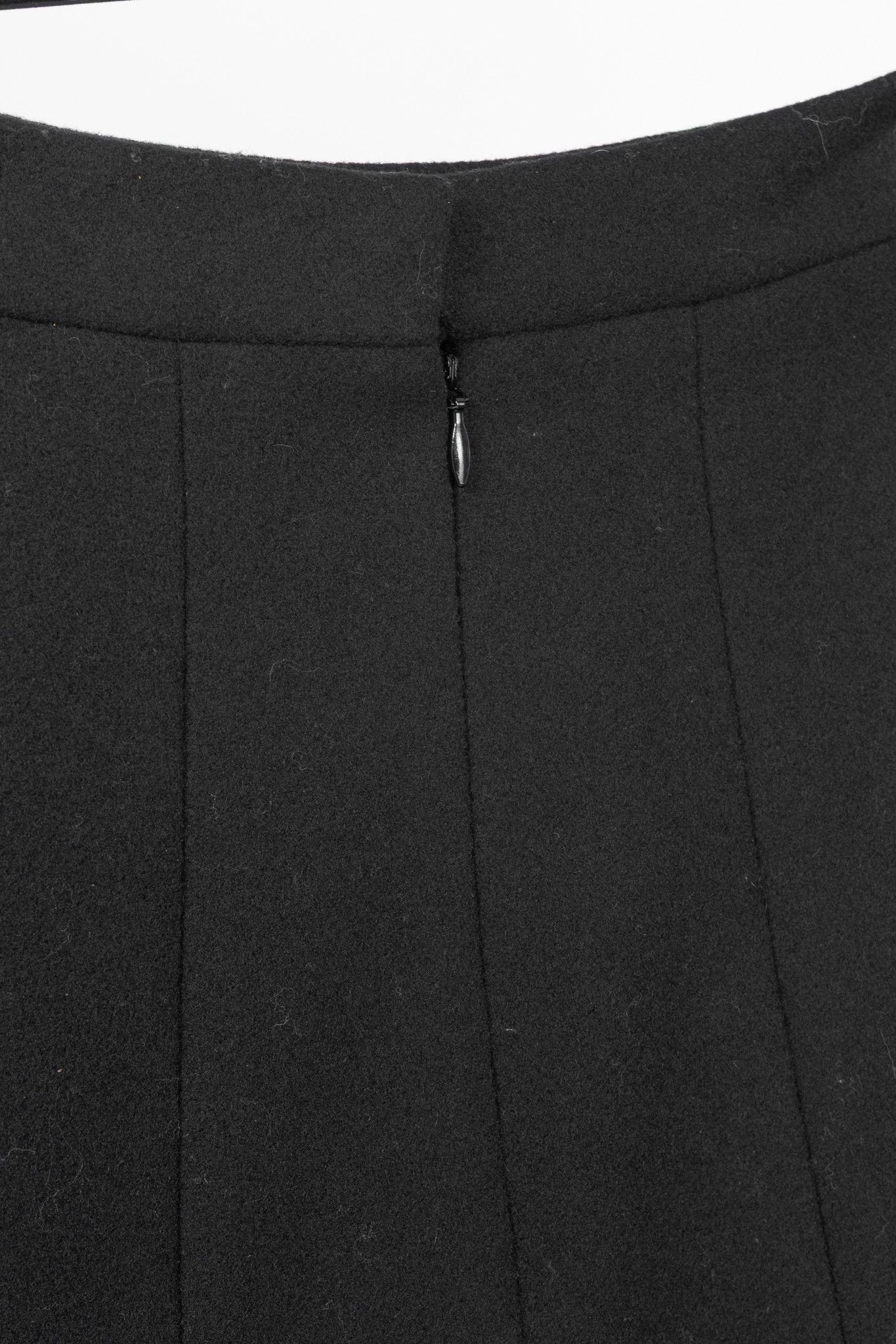 Chanel Chanel Black Wool-Blend Panelled A-Line Knee-Length Skirt Size 26" / US 2 / IT 38 - 8 Thumbnail