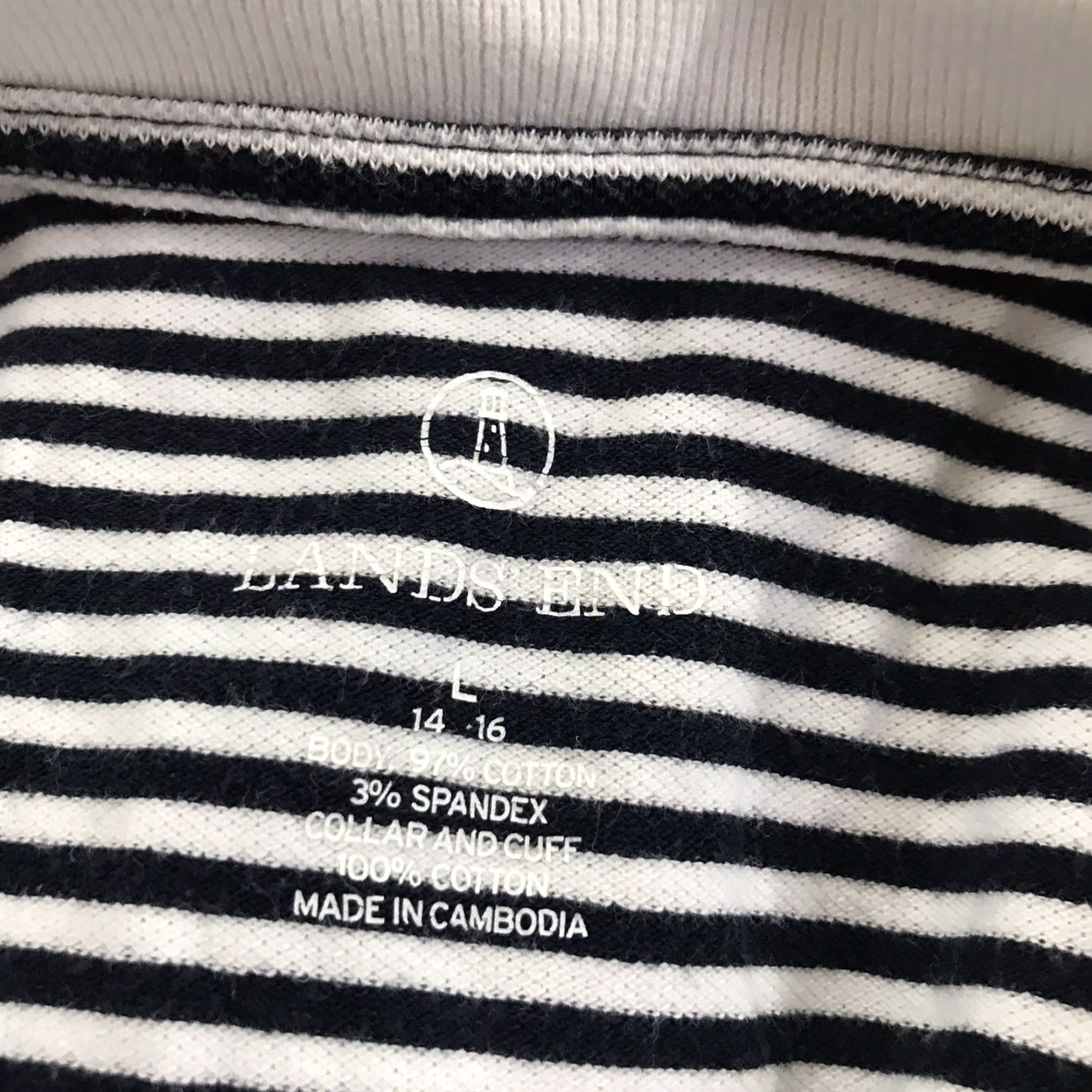 Lands' End Lands' End Multicolor Striped Sleeveless Polo Shirt Womens Size L Casual Lightweight Size L / US 10 / IT 46 - 3 Thumbnail