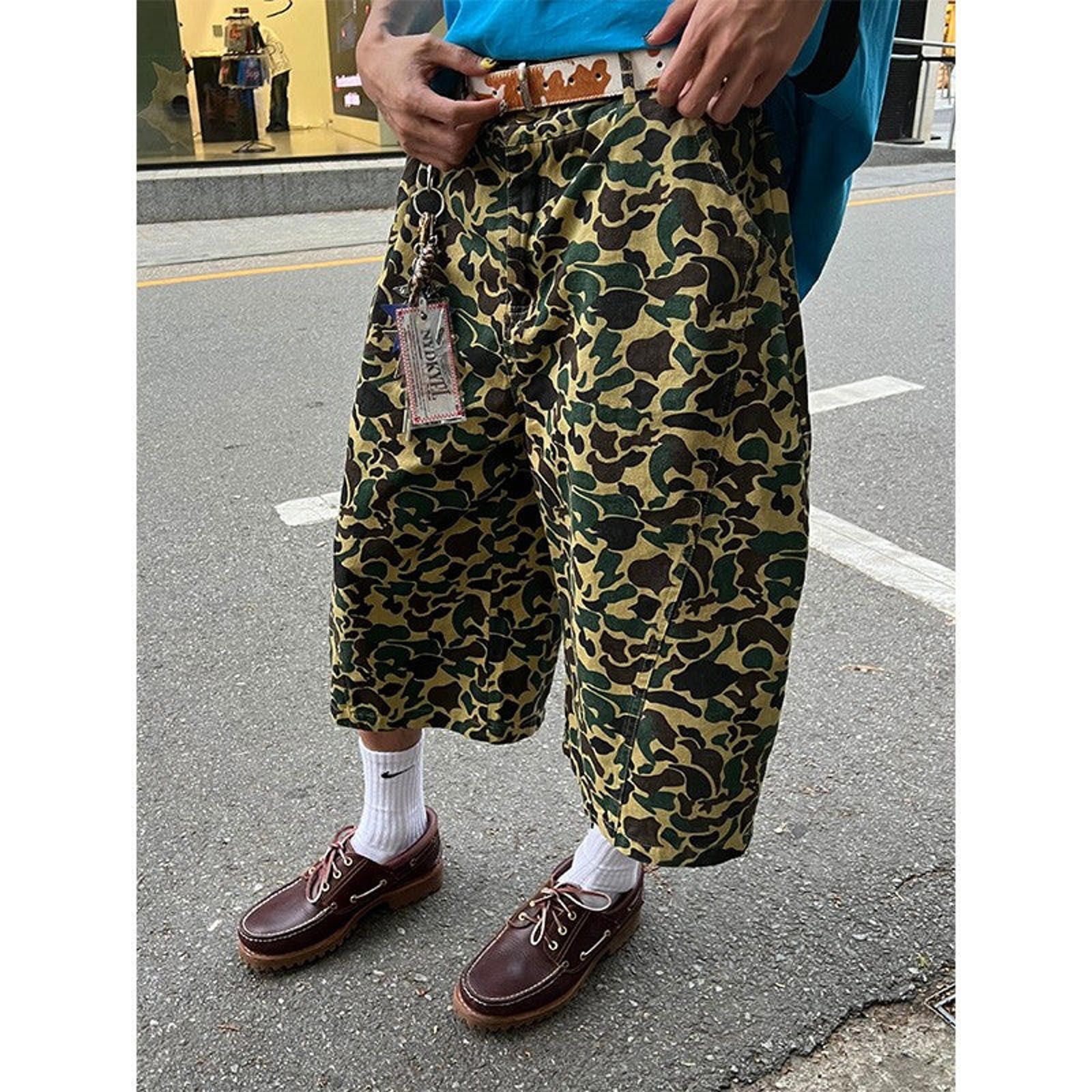 Vintage Camo Print Baggy Jorts, Baggy Shorts Size US 33 - 3 Thumbnail