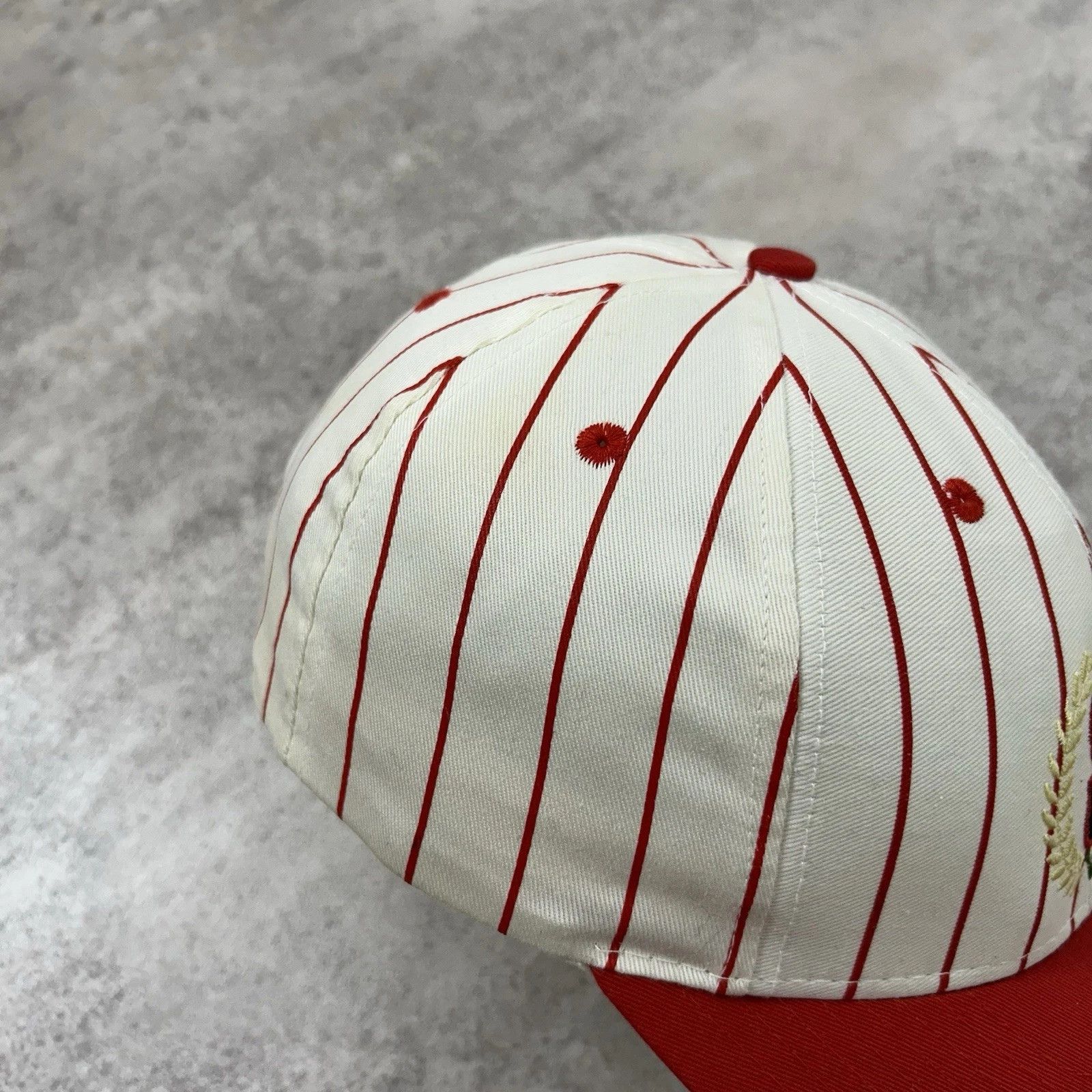 Stussy × Vintage VTG 90s STUSSY CROWN S LOGO PINSTRIPE SNAPBACK HAT SIZE FREE Size ONE SIZE - 7 Thumbnail