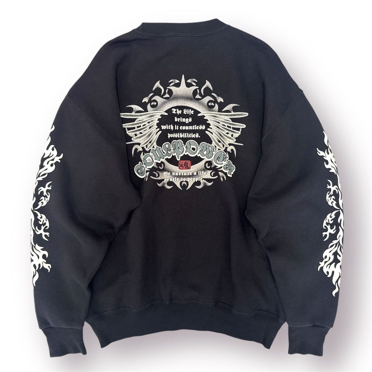 Sun Surf 🔥 STAFFA Japan SOUL POWER Sweatshirt Flame Wings Graphic L Size US L / EU 52-54 / 3 - 1 Thumbnail