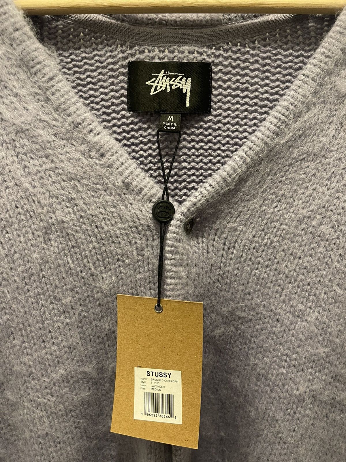 Stussy Stussy Brushed Cardigan Lavender Size US M / EU 48-50 / 2 - 3 Thumbnail