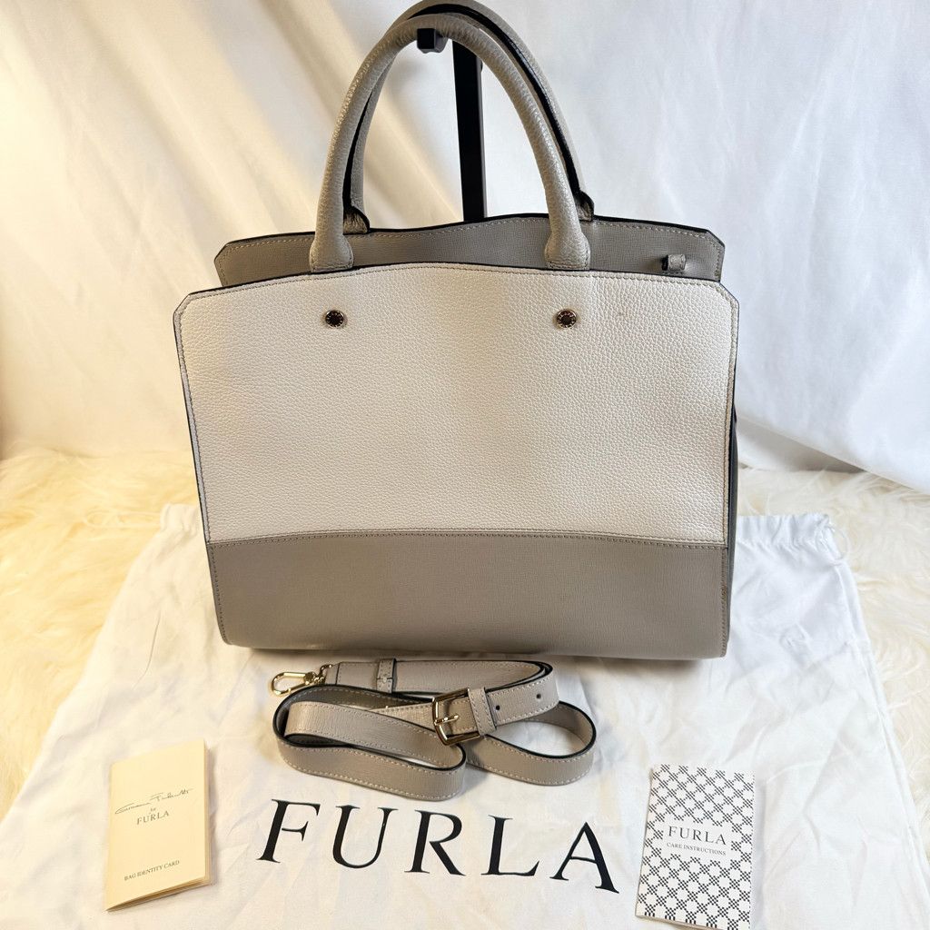 Furla Furla Satchel - Dove Grey/White - NEW w/ Dust Bag & COA Size ONE SIZE - 2 Thumbnail