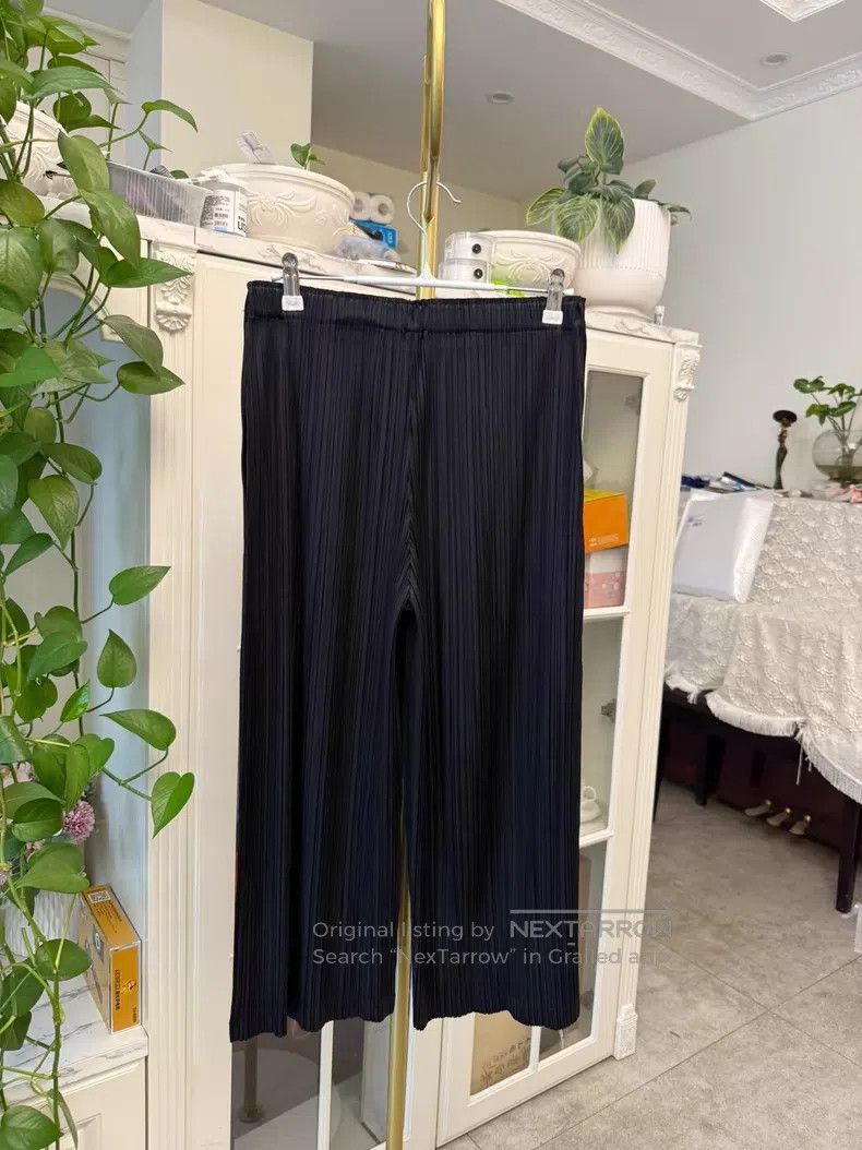Issey Miyake Issey Miyake Wide Leg Pants Black Size 25" / US 0 / IT 36 - 2 Thumbnail