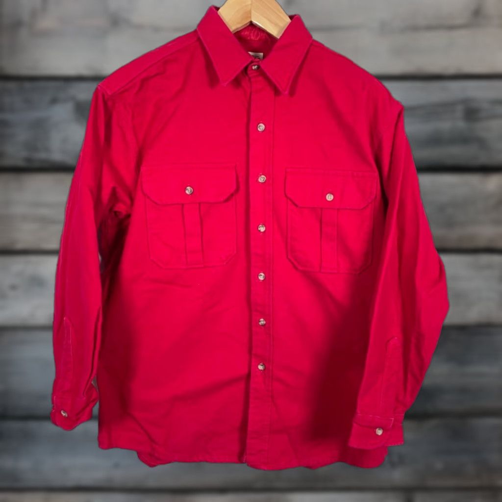 Vintage VINTAGE Five Brothers Chamois Flannel Shirt Mens XL Red Heavyweight Workwear Button-Up Long Sleeve Collared 90s Grunge Retro Size US XL / EU 56 / 4 - 1 Thumbnail