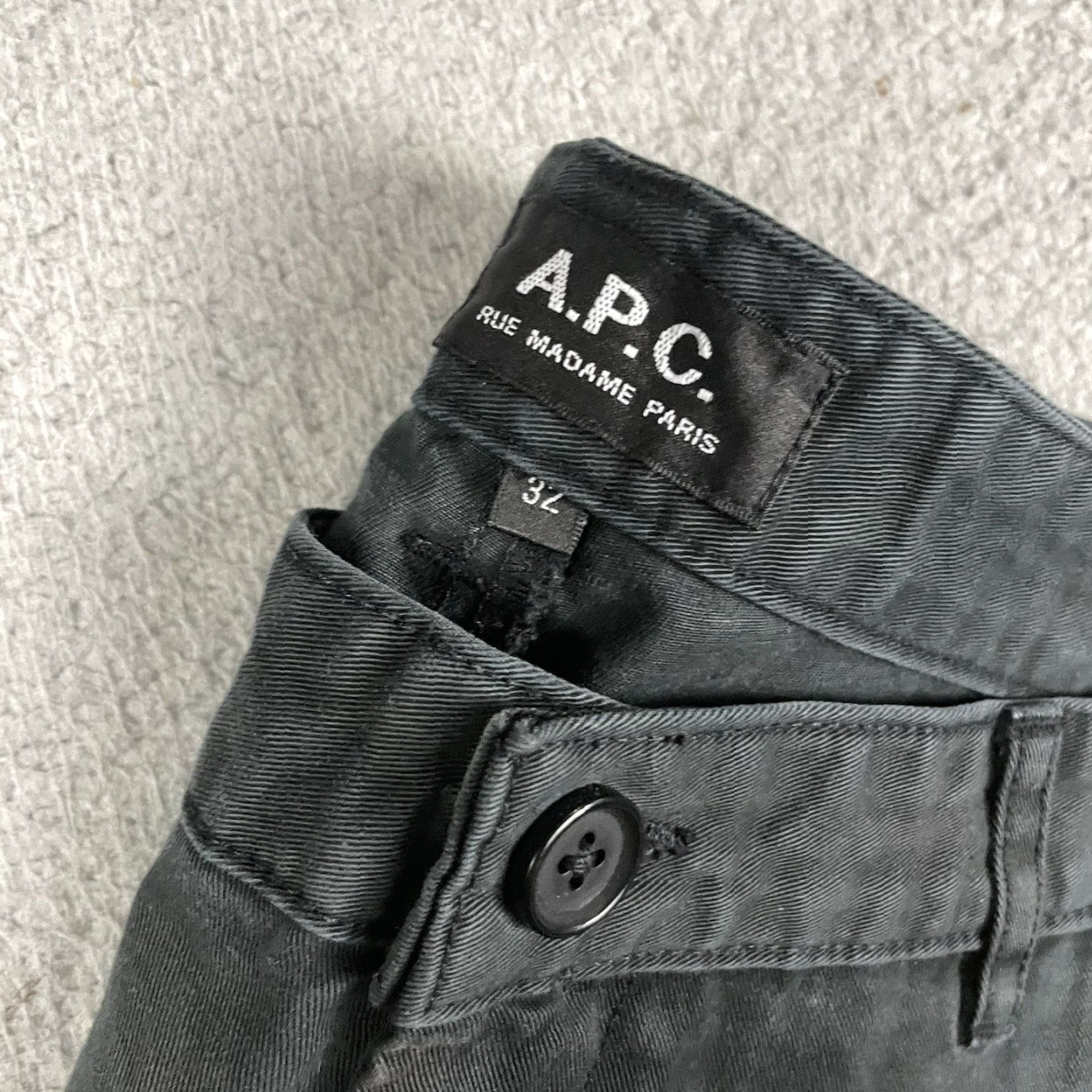 A.P.C. A.P.C. Pants Mens Black 32 Straight Leg Cotton Distressed Casual Designer Vintage Purchase Size US 32 / EU 48 - 2 Thumbnail