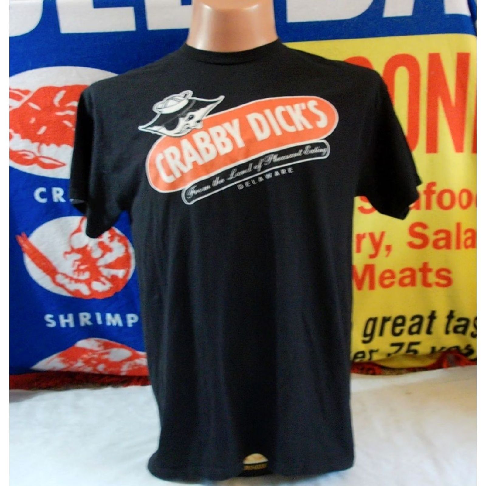 Gildan Crabby Dicks Delaware T-Shirt Men’s Large Black Cotton/Polyester Graphic Print Beach Beer USA Shirt Men L Size US L / EU 52-54 / 3 - 2 Thumbnail