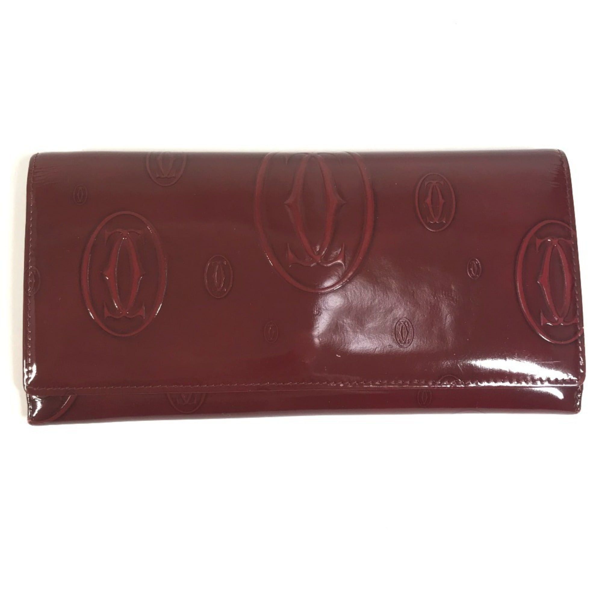 Cartier CARTIER Happy Birthday Logo Long Wallet, Patent Leather, Men's/Women's, Red Size ONE SIZE - 1 Thumbnail
