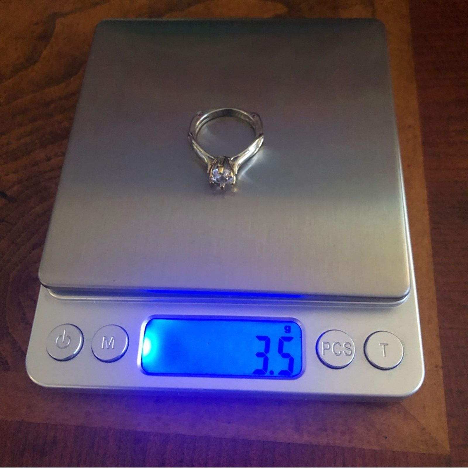 Jewelry 18kt gold and sterling silver 7mm CZ cocktail ring 8 NIB Size ONE SIZE - 15 Thumbnail