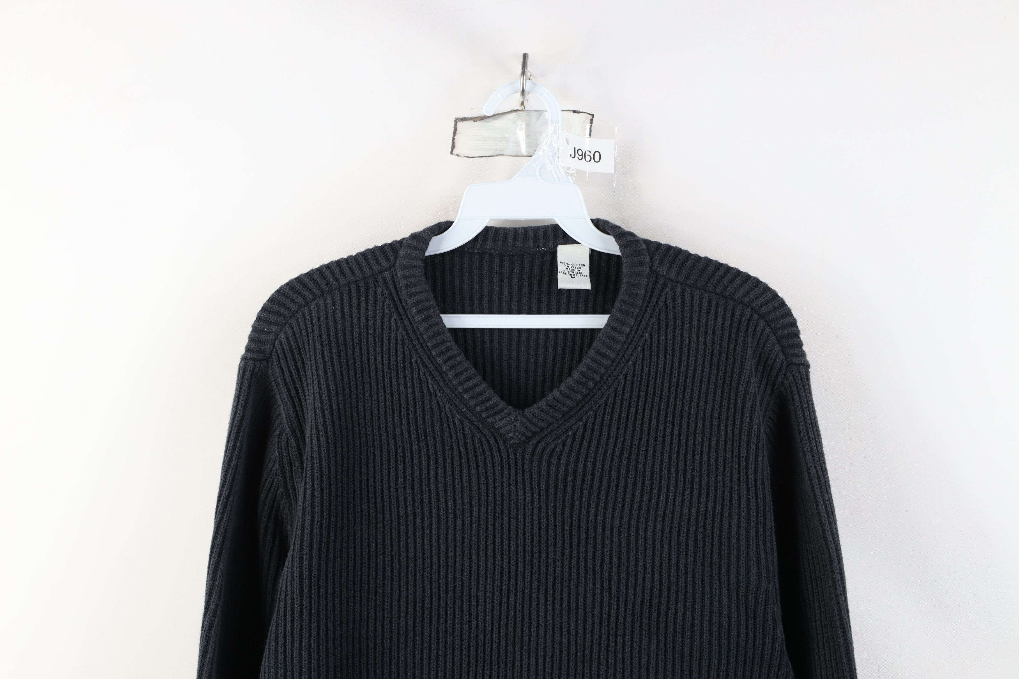 Vintage Vintage 90s Y2K Streetwear Blank Cotton Ribbed Knit Sweater Size M / US 6-8 / IT 42-44 - 2 Thumbnail
