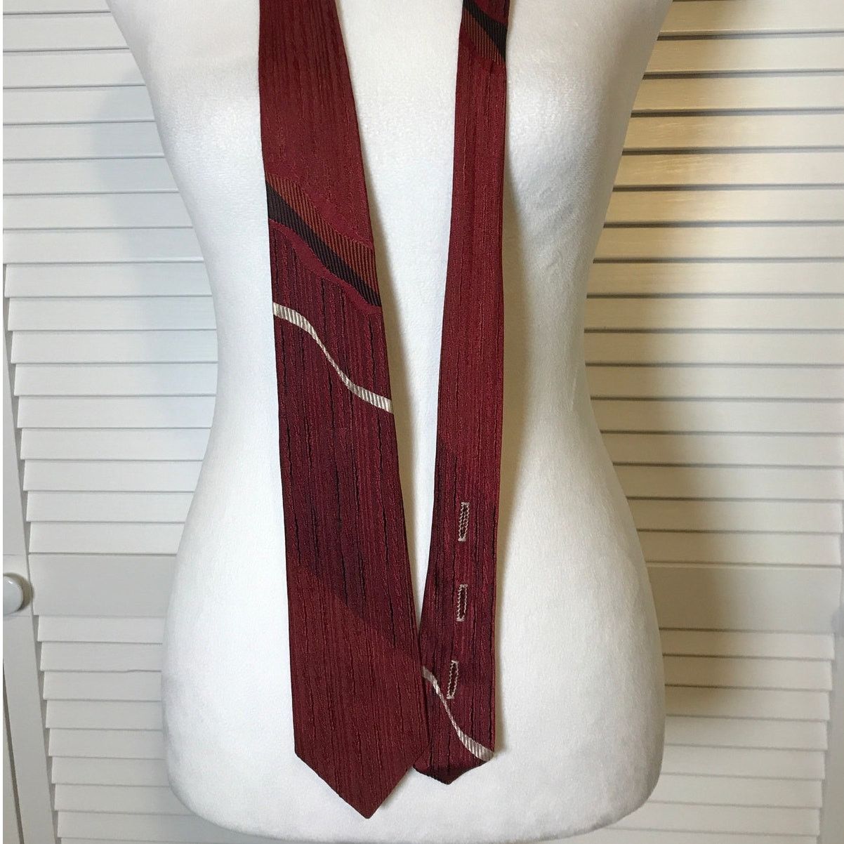 Other Wembley Red Striped Short Skinny Men Necktie Size ONE SIZE - 3 Thumbnail