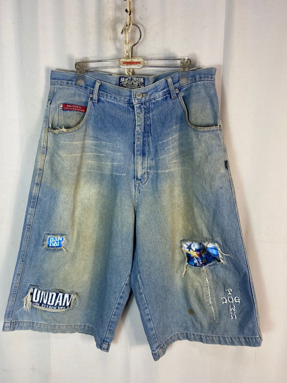 Dogtown Dogtown black dragon distressed denim jeans short pants Size US 35 - 11 Thumbnail