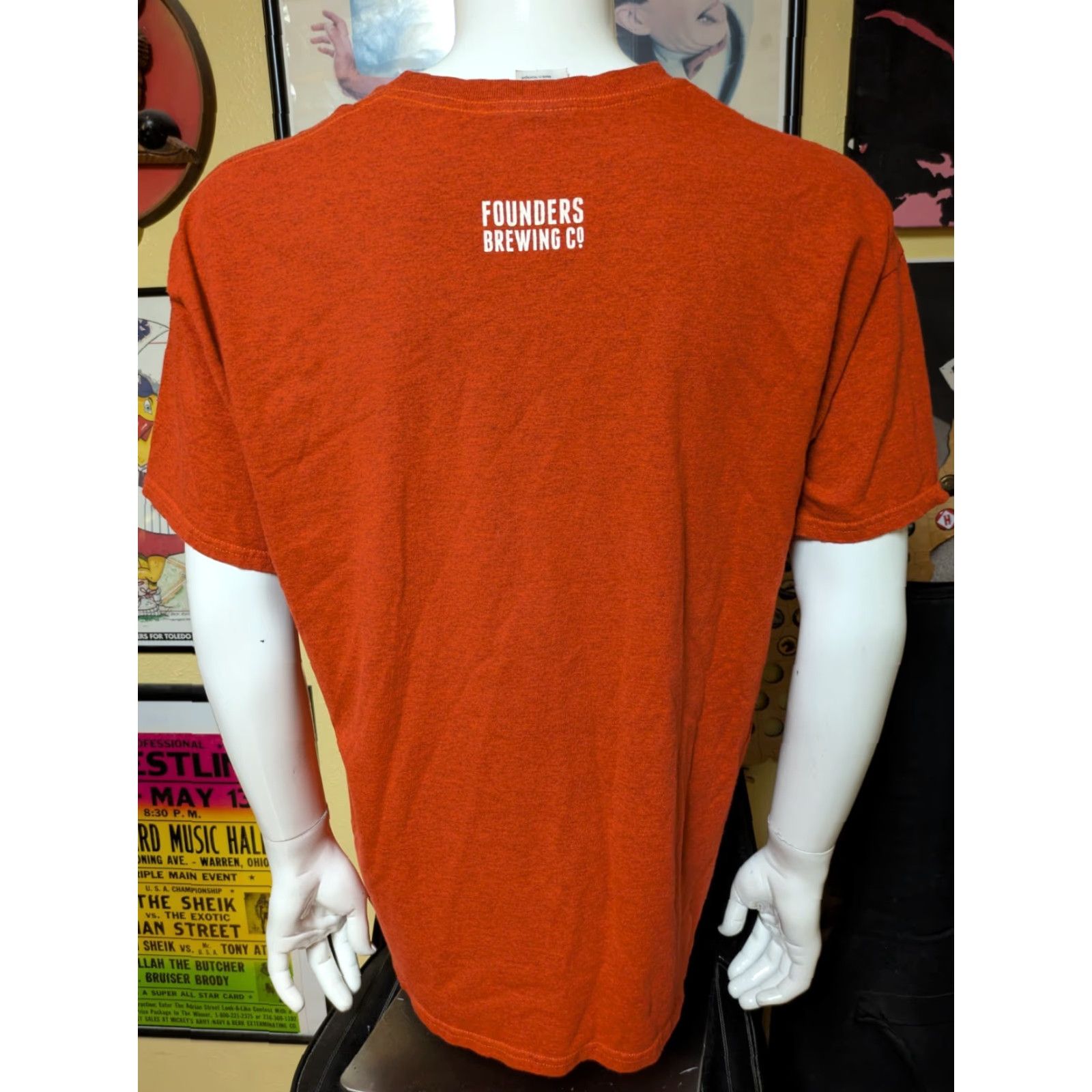 Gildan Founders Brewing Red Rye IPA T Shirt XL Men's Orange Graphic Tee Beer 90% Cotton 10% Polyester Gildan Size US XL / EU 56 / 4 - 3 Thumbnail