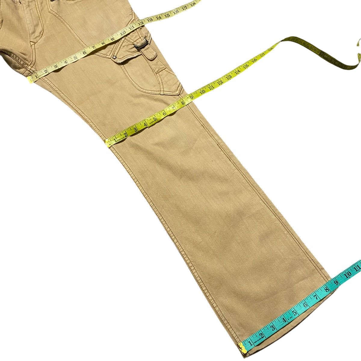 Nicole Club Y2K NCFM Denim Cargo Flare Pants Size US 34 / EU 50 - 17 Thumbnail