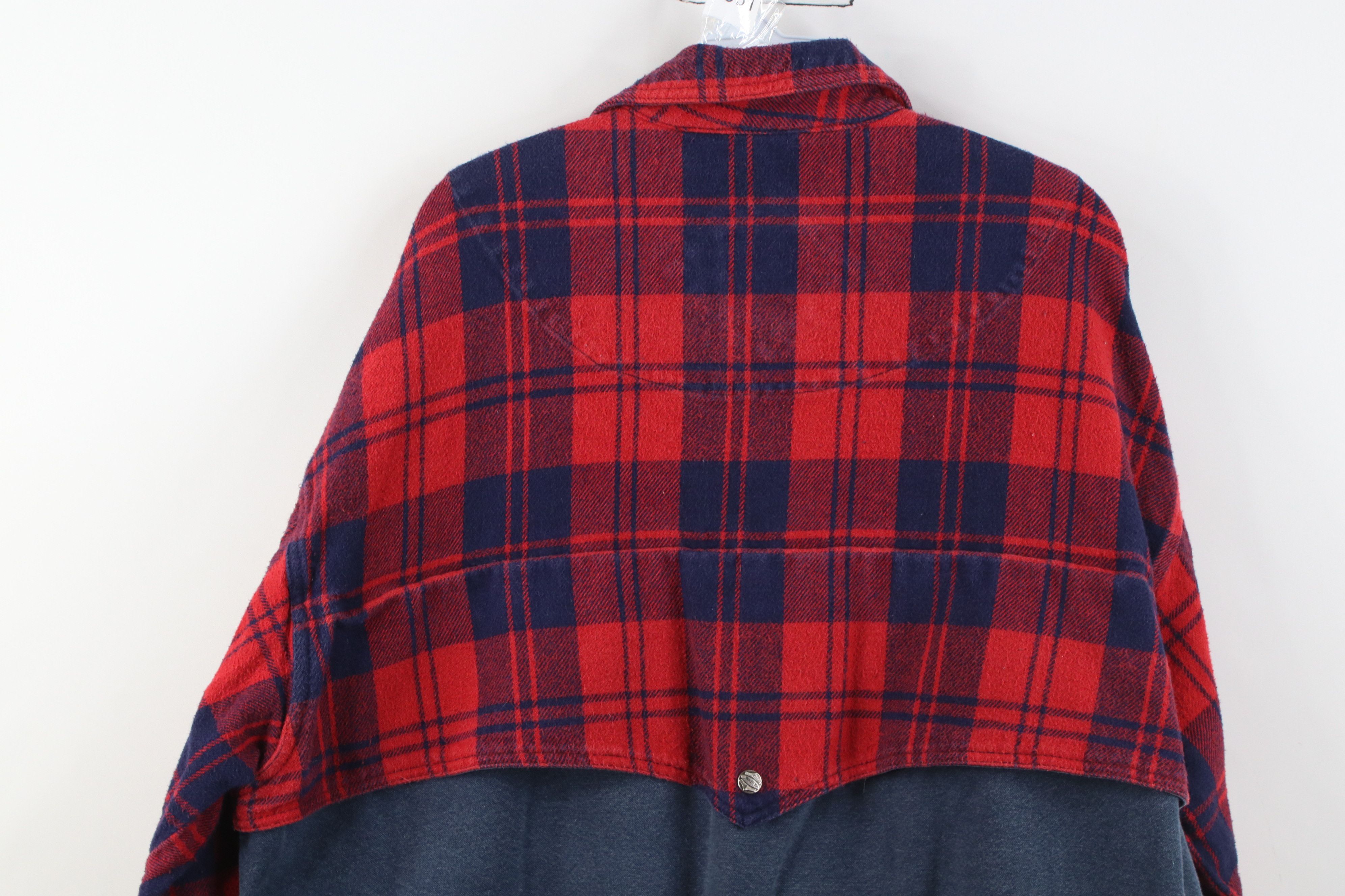 Vintage Vintage 90s Streetwear Big Pocket Flannel Button Shirt Plaid Size US XL / EU 56 / 4 - 12 Thumbnail