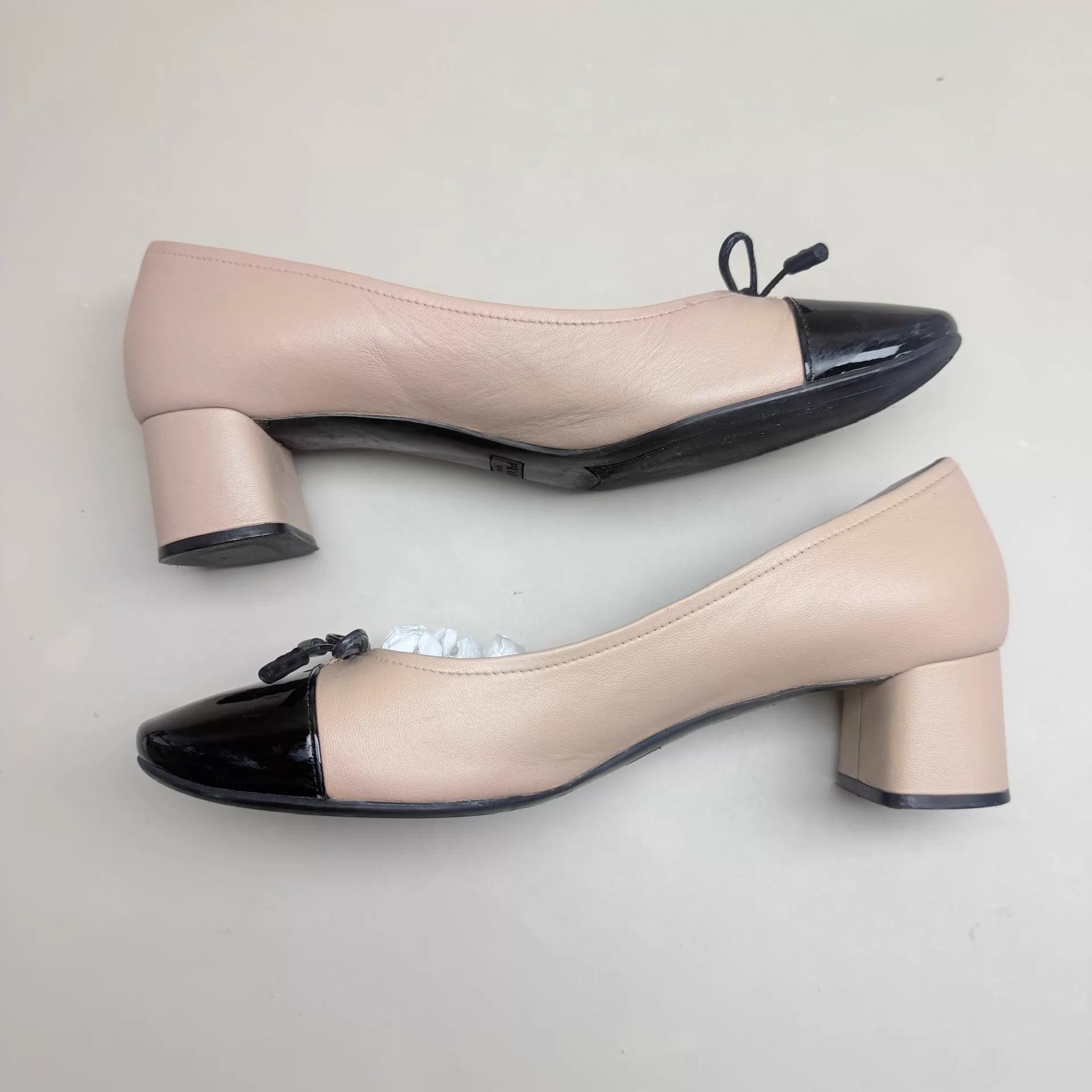 Prada Prada women's Black & Pink Bow Low Heel Pumps 37.5 99 New Size US 7 / IT 37 - 5 Thumbnail
