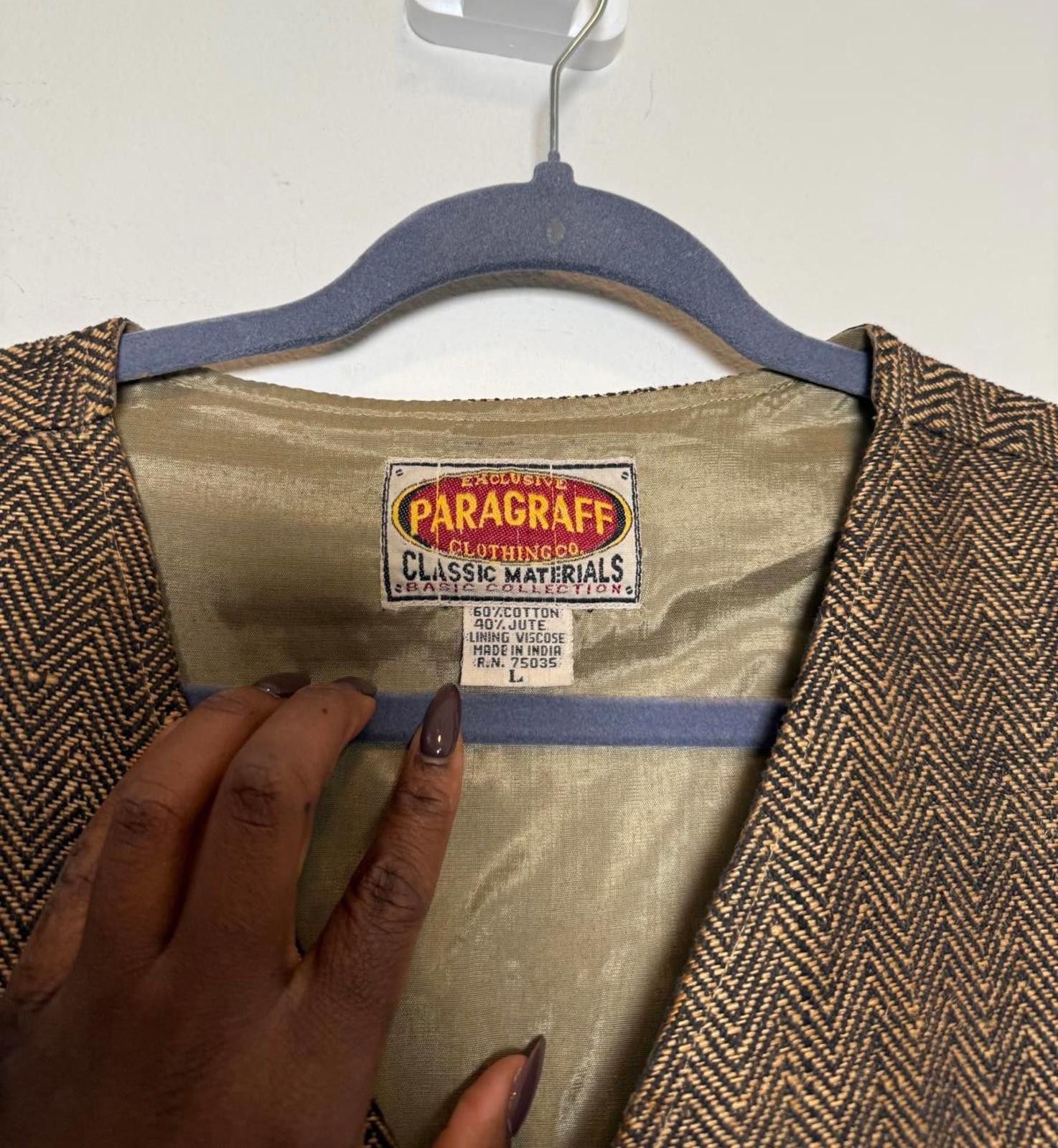 Other Vintage Paragraf Men's Brown Herringbone Tweed Vest Size US L / EU 52-54 / 3 - 4 Thumbnail