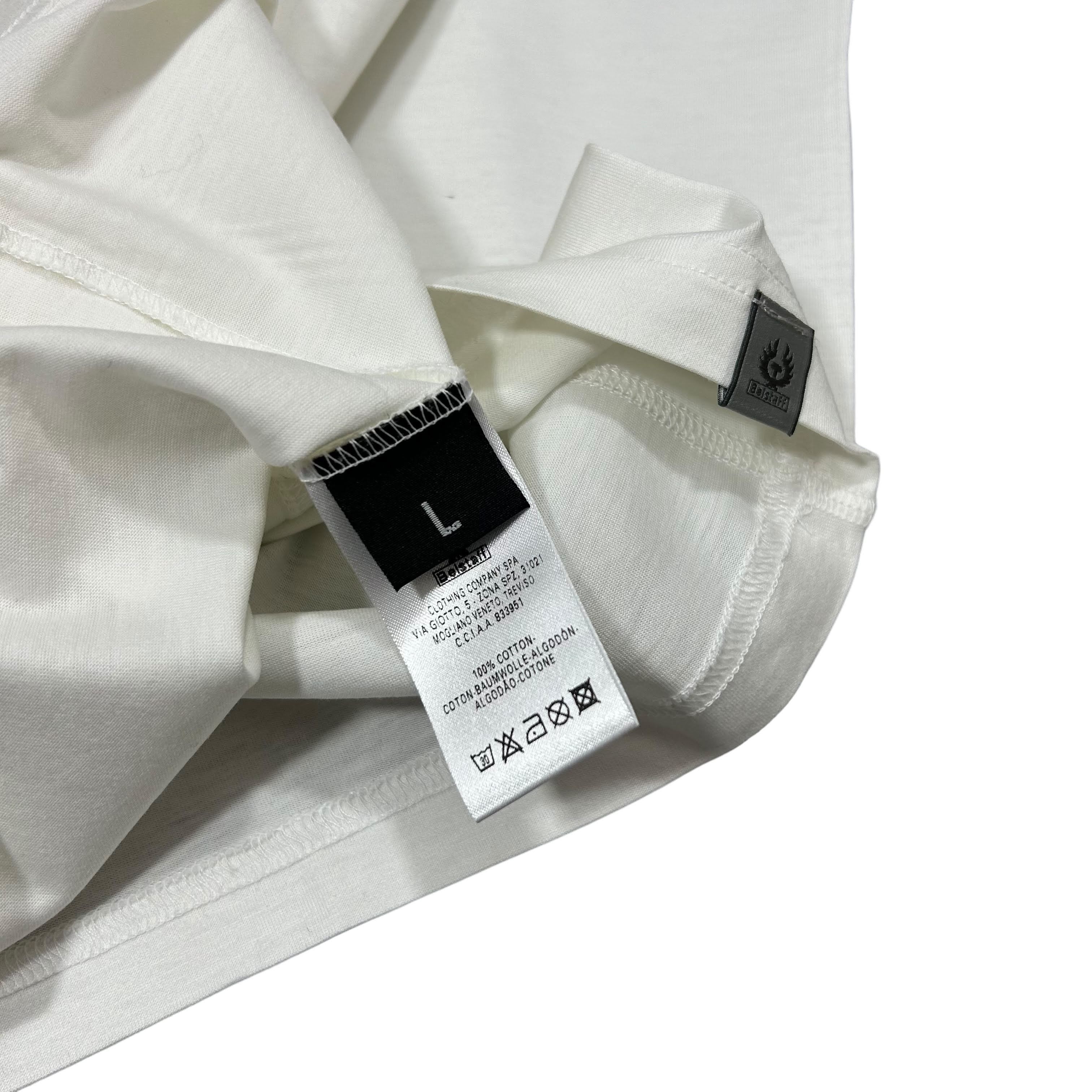 Belstaff Belstaff White Spellout Short Sleeve T-shirt Size Large Size US L / EU 52-54 / 3 - 6 Thumbnail