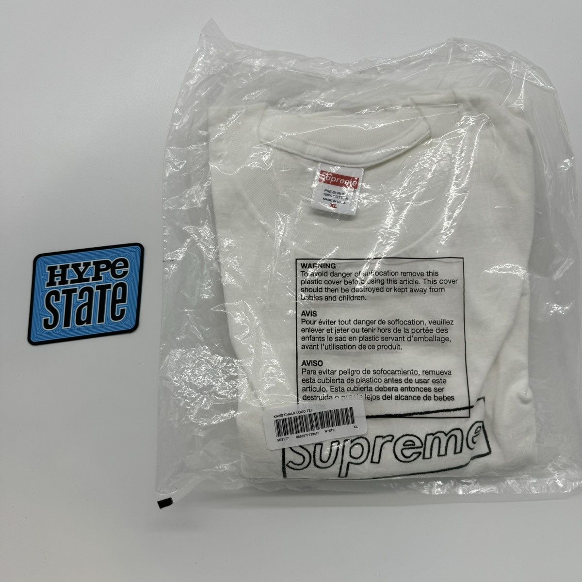 image of Supreme Kaws Chalk Logo Tee White, Men's (Size XL)