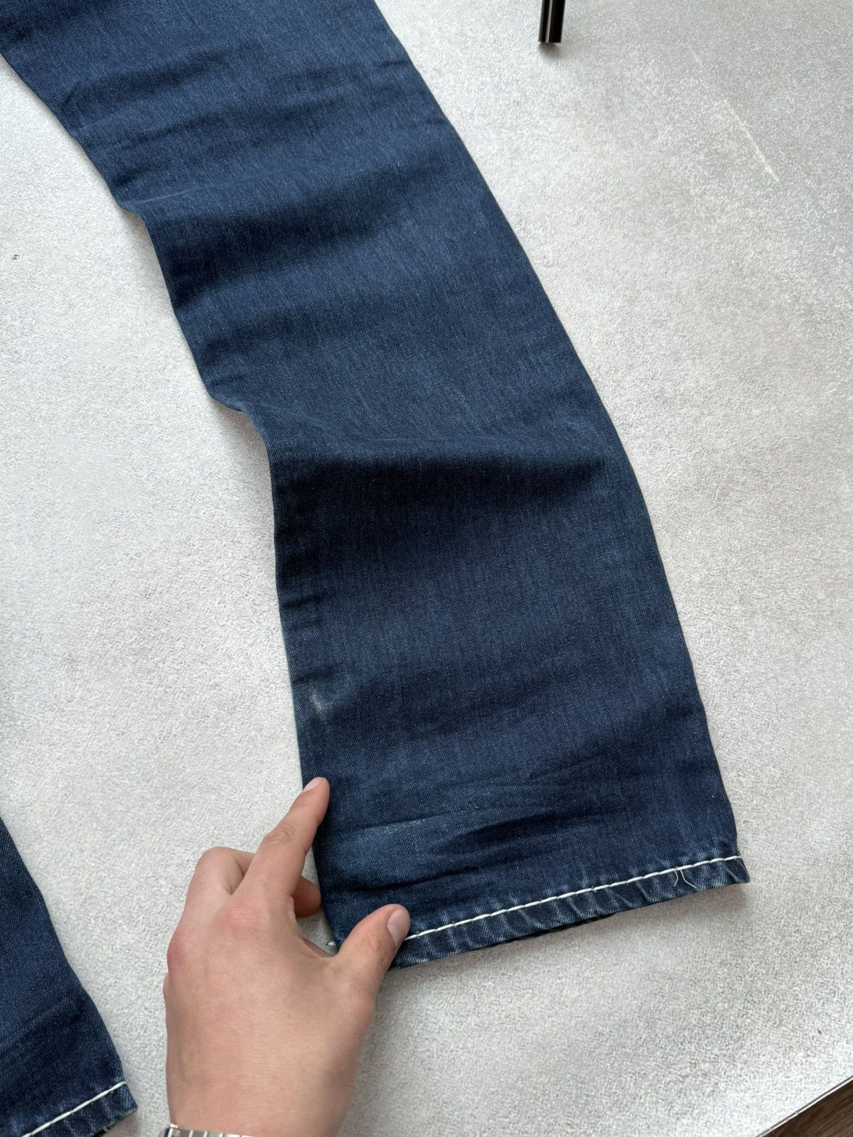 True Religion True Religion Men’s Distressed Slim Jeans Dark Wash Ripped Size US 33 - 10 Thumbnail