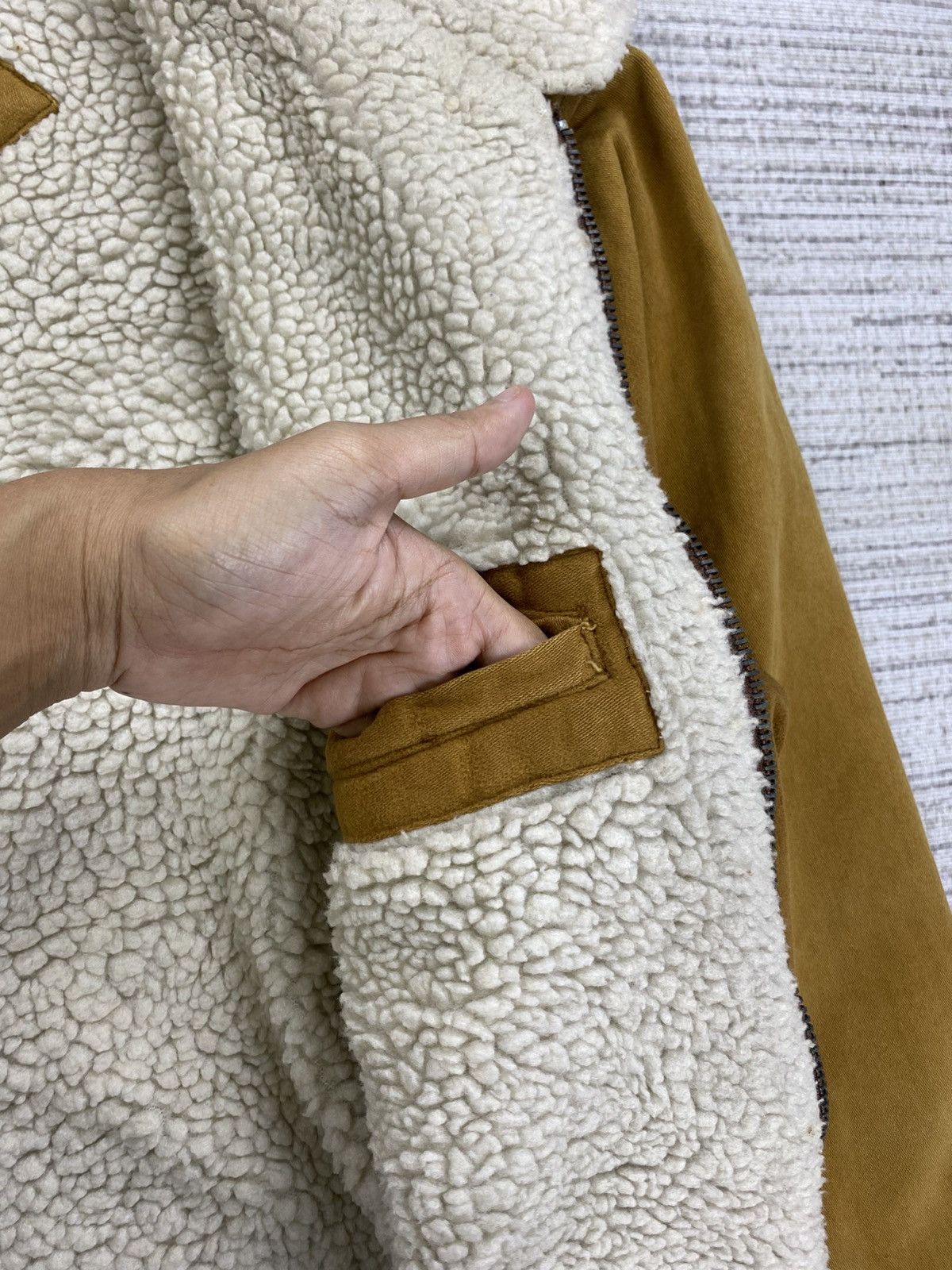 Japanese Brand × Vintage Vintage Pract Studio Suede Leather Lined Sherpa Jacket Size US L / EU 52-54 / 3 - 8 Thumbnail
