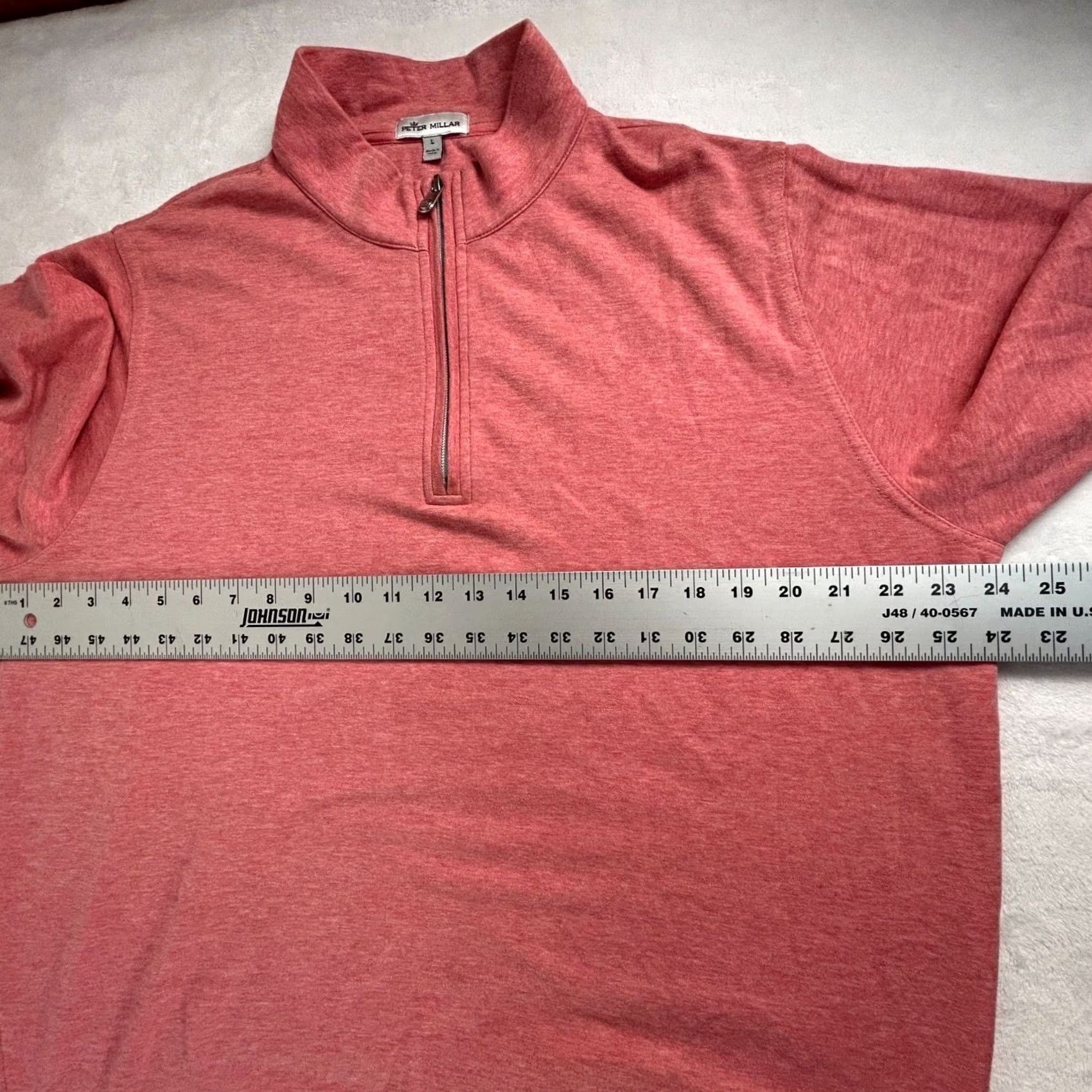 Peter Millar Peter Millar Mens Pink Pullover 1/4 Zip Knit Sweater Large Cotton Modal Long Sleeve Mock Neck Casual Golf Winter Fall Spring Mens Size US L / EU 52-54 / 3 - 7 Thumbnail