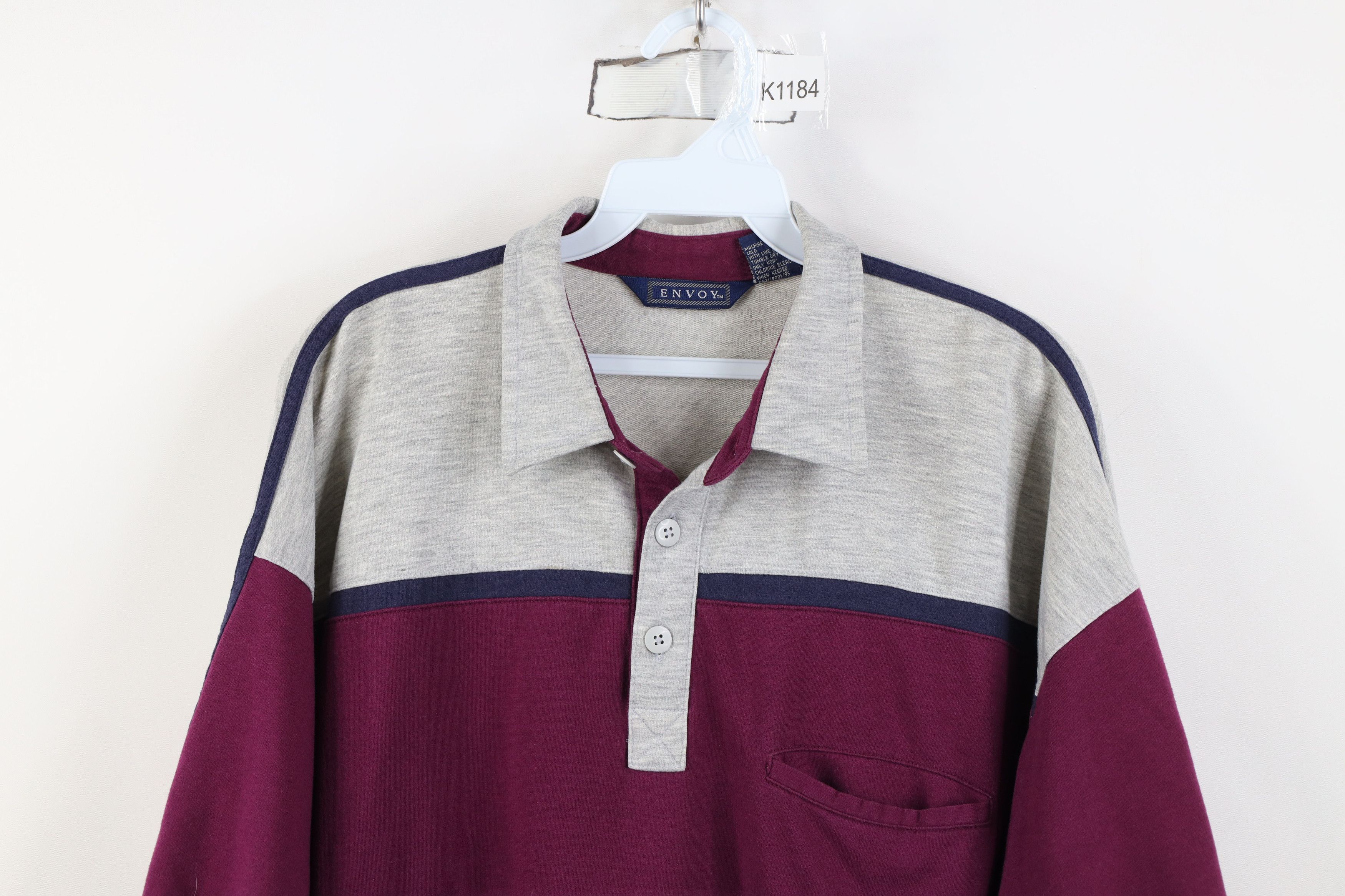 Vintage Vintage 90s Streetwear Block Collared Pullover Polo Shirt Size US L / EU 52-54 / 3 - 2 Thumbnail