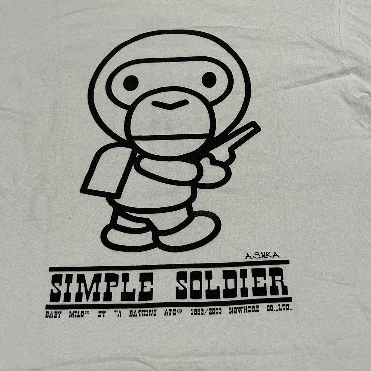 Bape Baby Milo Simple Soldier Tee Size US M / EU 48-50 / 2 - 3 Thumbnail