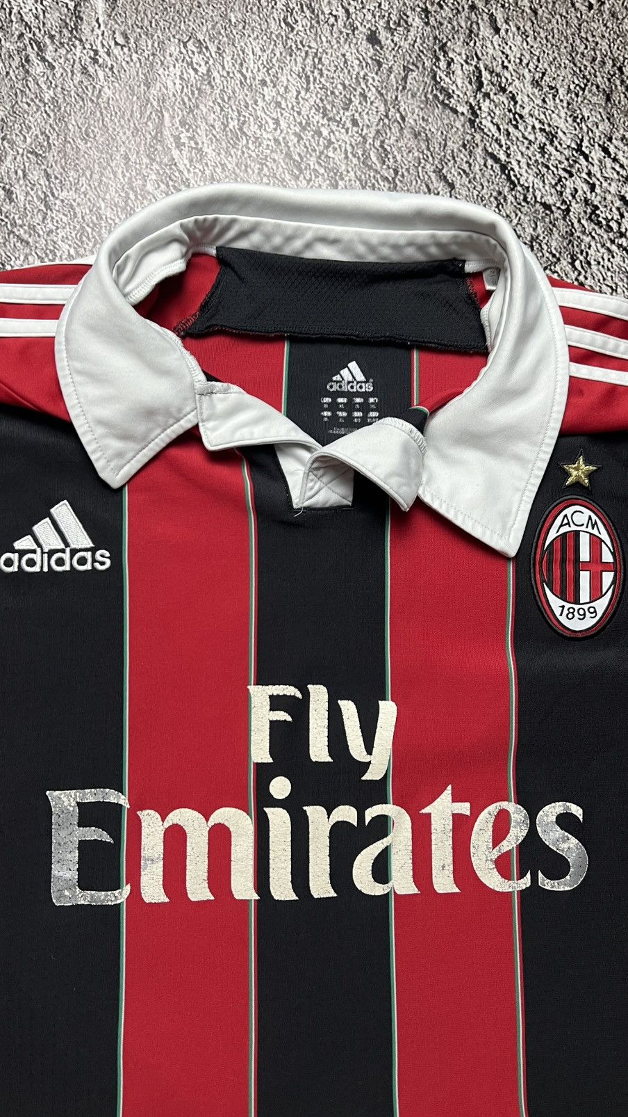 Adidas 2012-2013 ACM Milan adidas football jersey Italy Size US XL / EU 56 / 4 - 3 Thumbnail
