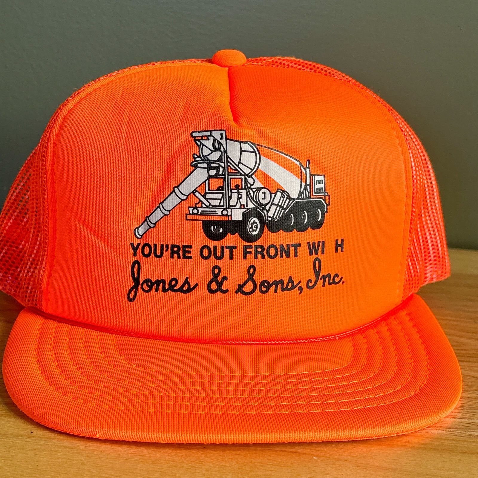Yupong Vintage Jones & Sons Truck Orange Mesh Trucker Snapback Hat Size ONE SIZE - 2 Thumbnail