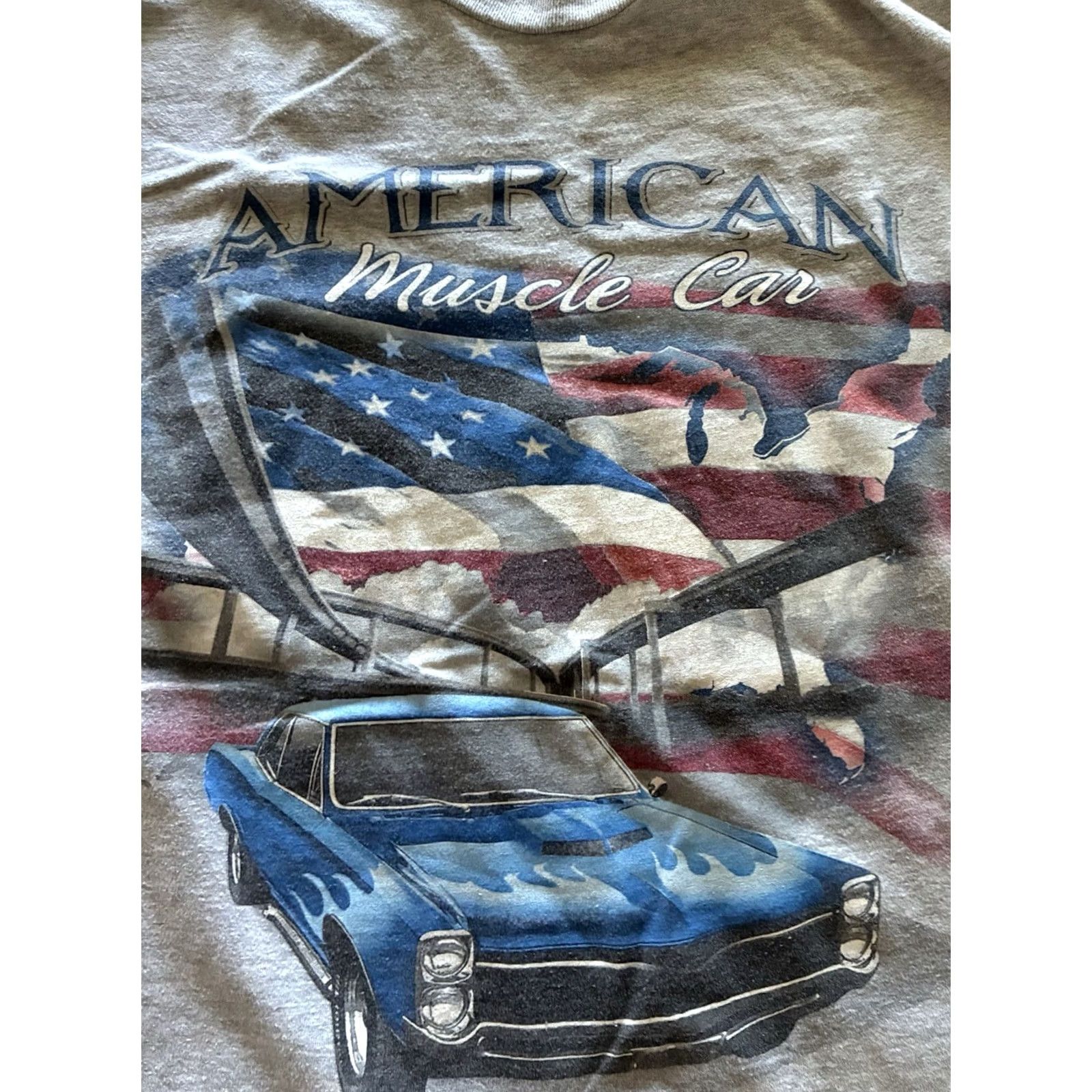 Vintage american muscle car tshirt us flag mens xl Size US XL / EU 56 / 4 - 3 Thumbnail