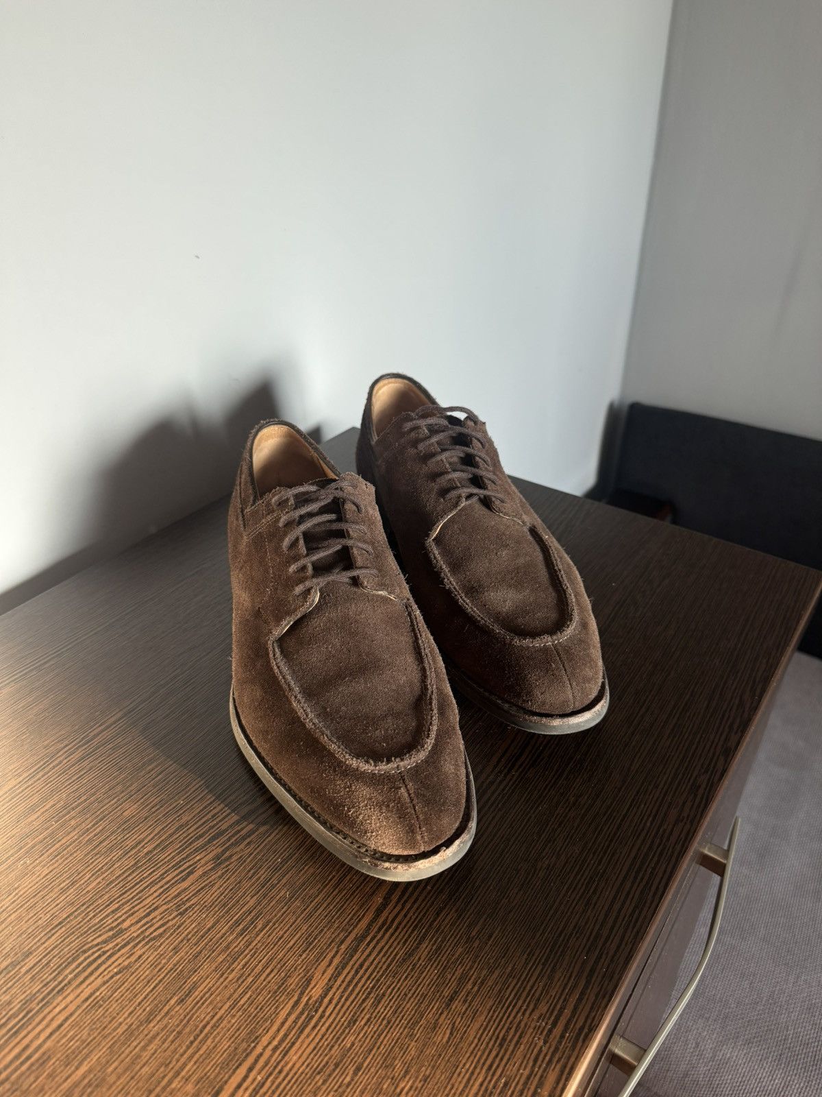 Crockett & Jones RRP€610 Crockett & Jones Hardwick Dark Brown Suede Shoes Size US 9.5 / EU 42-43 - 8 Thumbnail