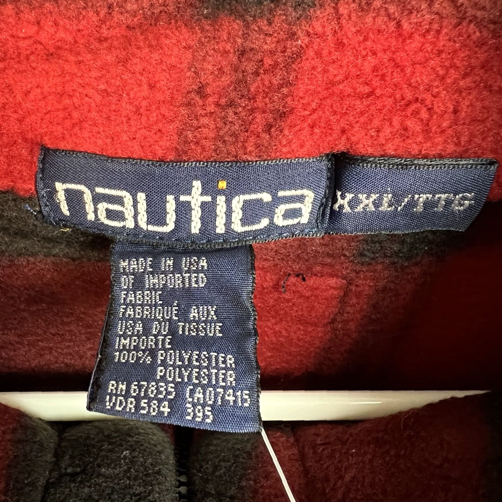 Nautica VTG Nautica Plaid Check Pullover Jacket 2XL Men Red 1/4 Zip Fleece Jacket USA Made Vintage New with Tags Size US XXL / EU 58 / 5 - 7 Thumbnail