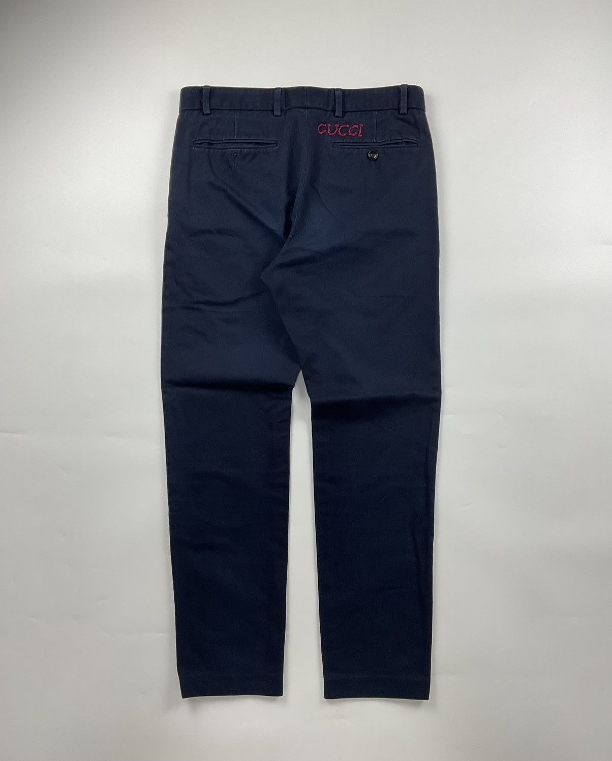 Gucci Embroidered Logo Military Cotton Drill Pants