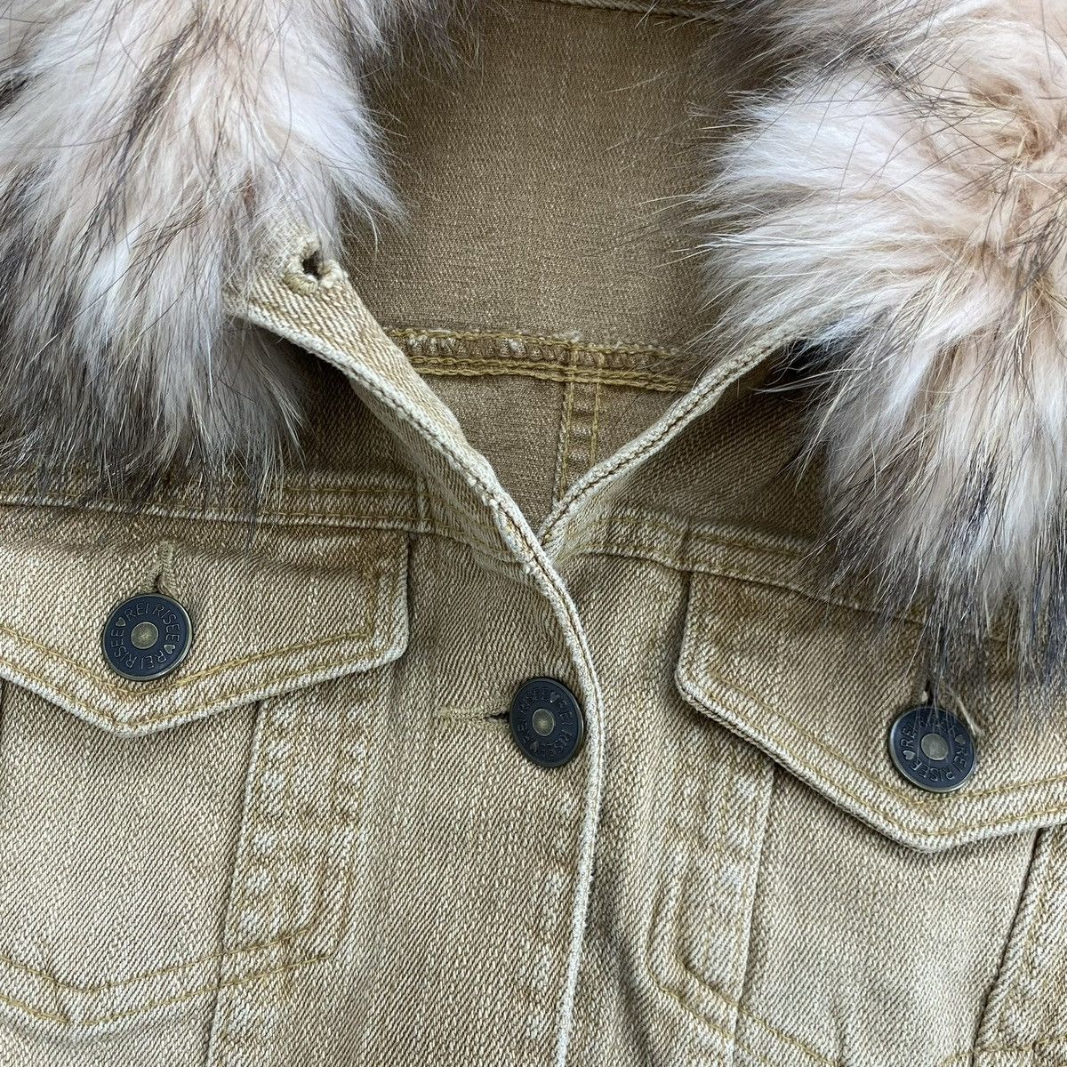20471120 2000s Japanese Style Ifsixwasnine Lgb Vkei Fur Denim Jacket Size US S / EU 44-46 / 1 - 4 Thumbnail
